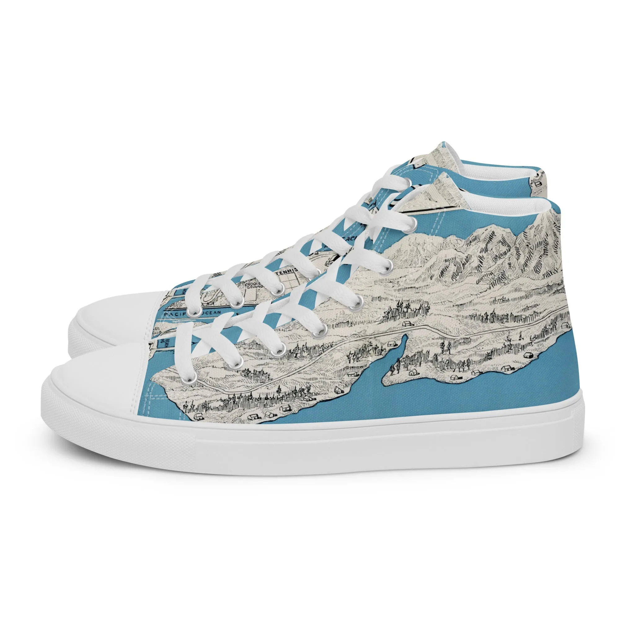 Malibou mapwear Women’s high top canvas shoes