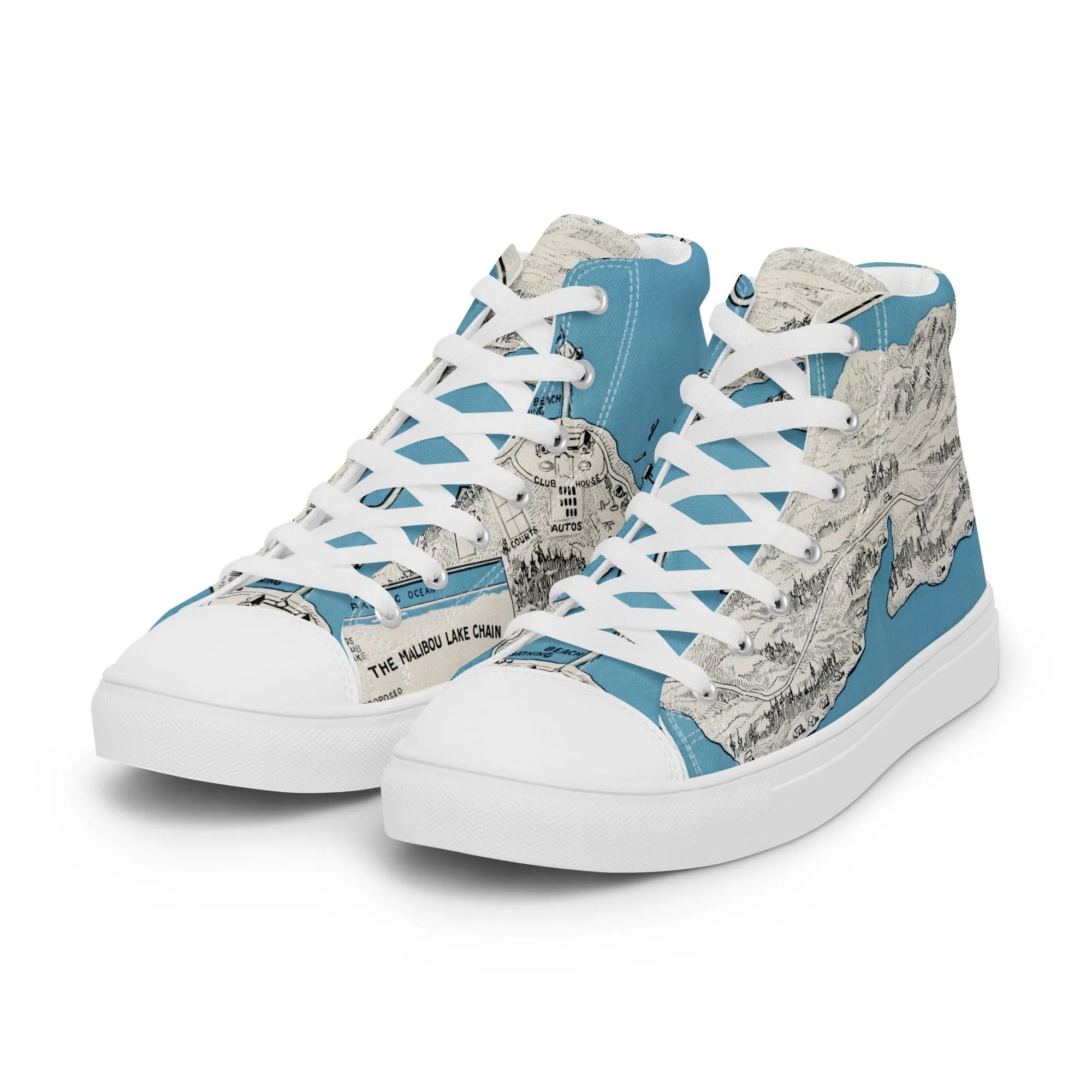 Malibou mapwear Women’s high top canvas shoes