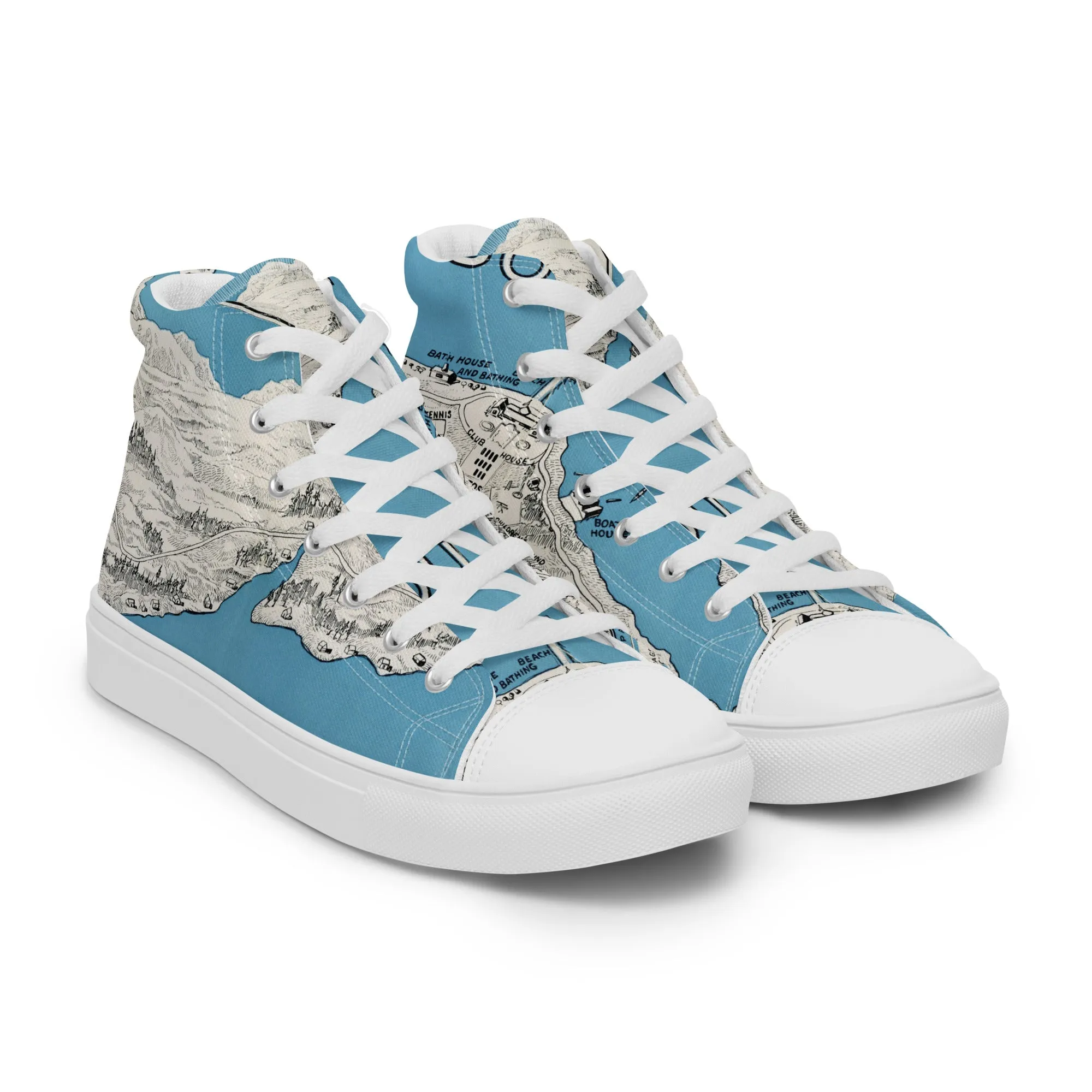 Malibou mapwear Women’s high top canvas shoes