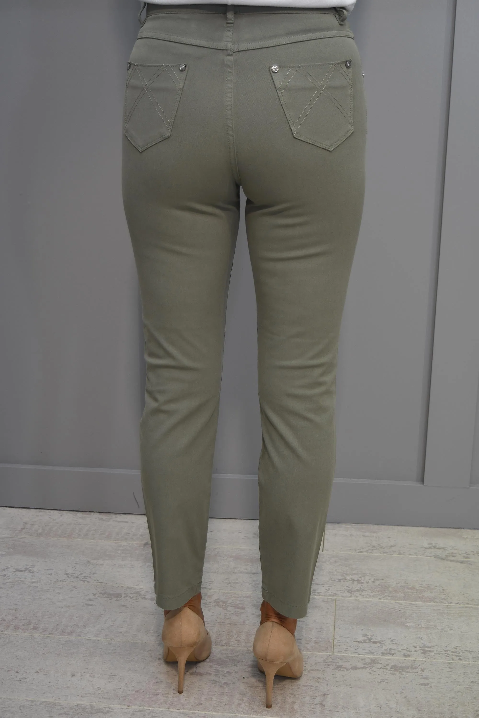 Marble Khaki High Rise Jeans - 2400 123