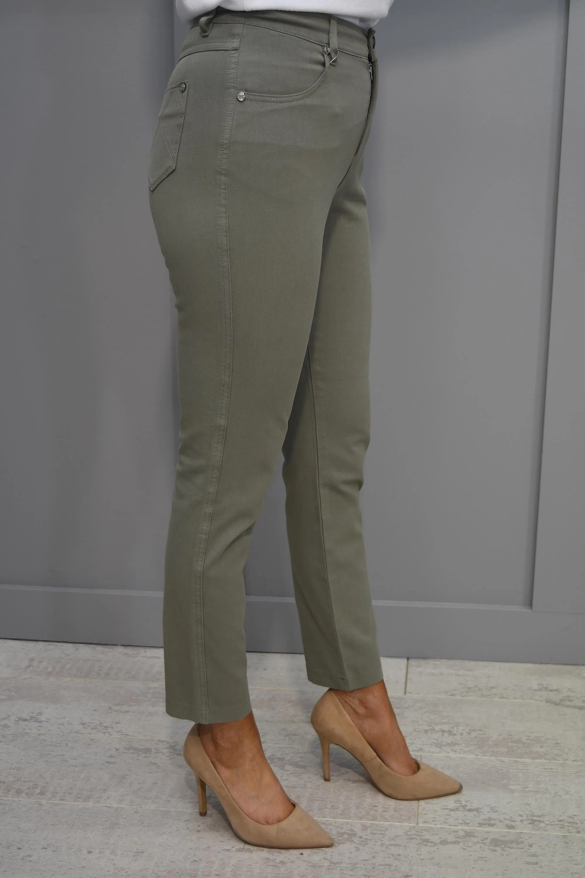 Marble Khaki High Rise Jeans - 2400 123