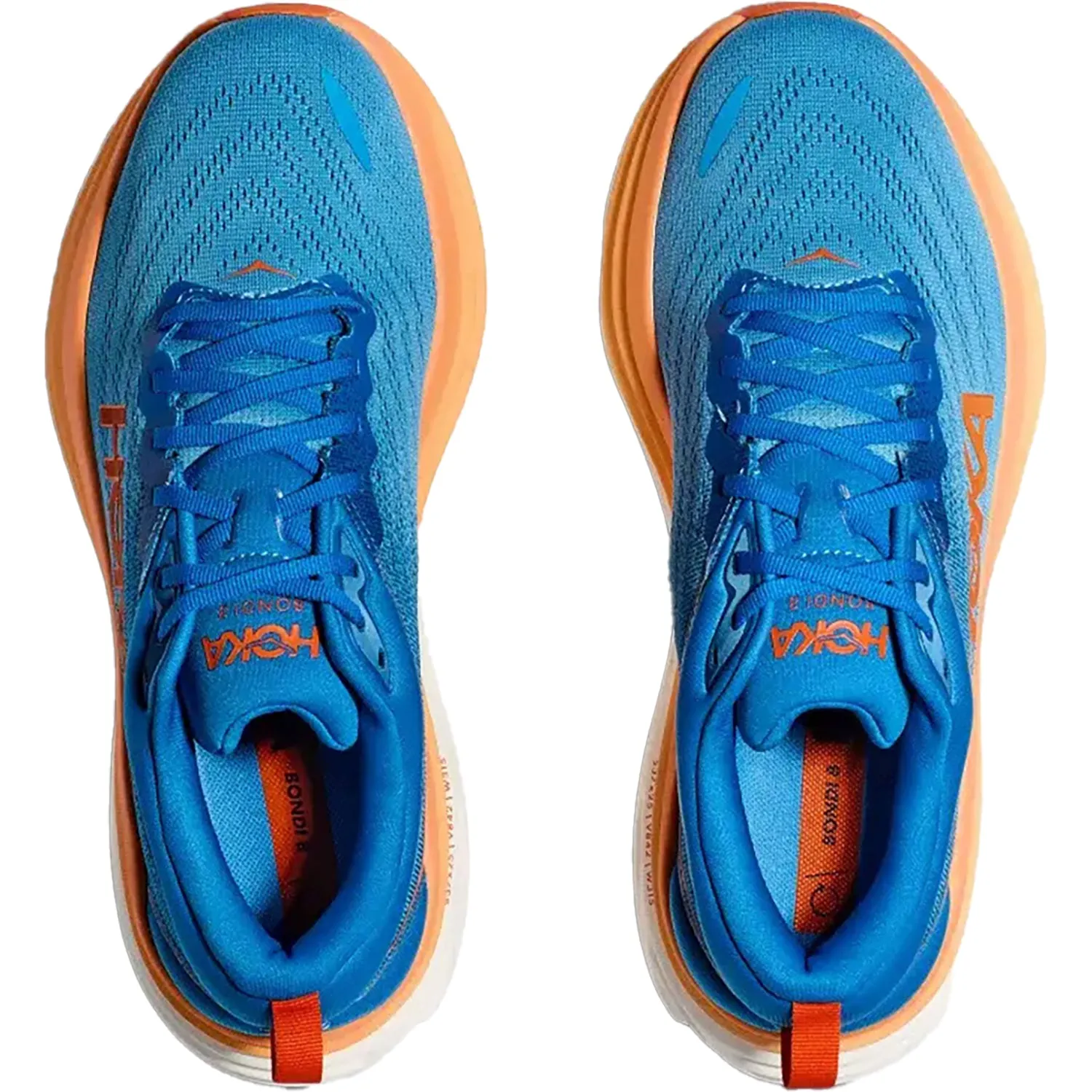 Men's Hoka Bondi 8 Coastal Sky/Vibrant Orange Mesh