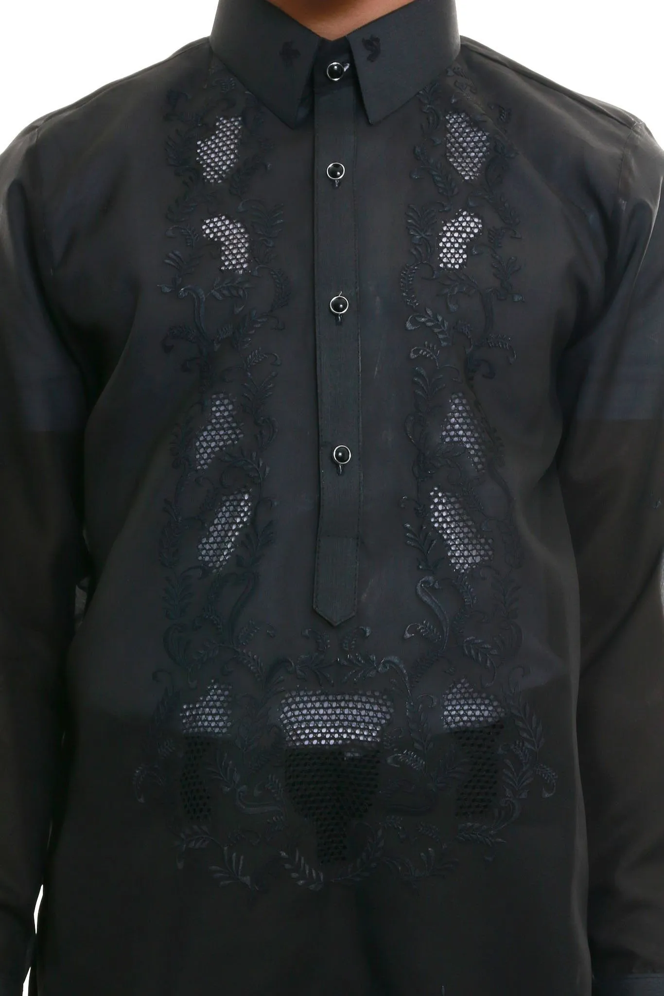 MJ15 - Jusi Barong Tagalog Black