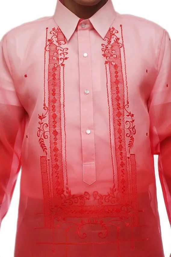 MJ21 - Jusi Barong Tagalog Monochromatic Red