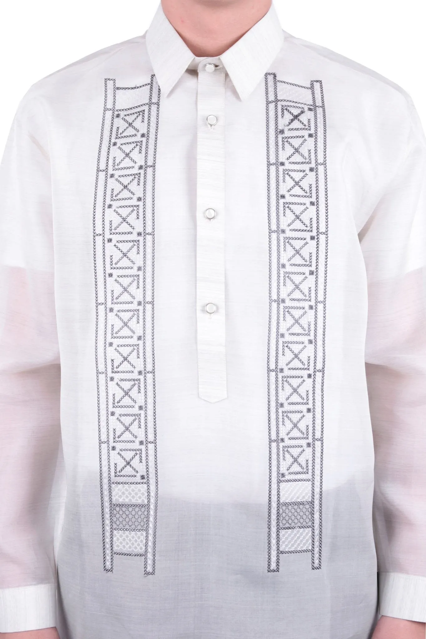 MJ33 - MADE-TO-ORDER - Jusi Pina Barong Tagalog Ethnic Burda