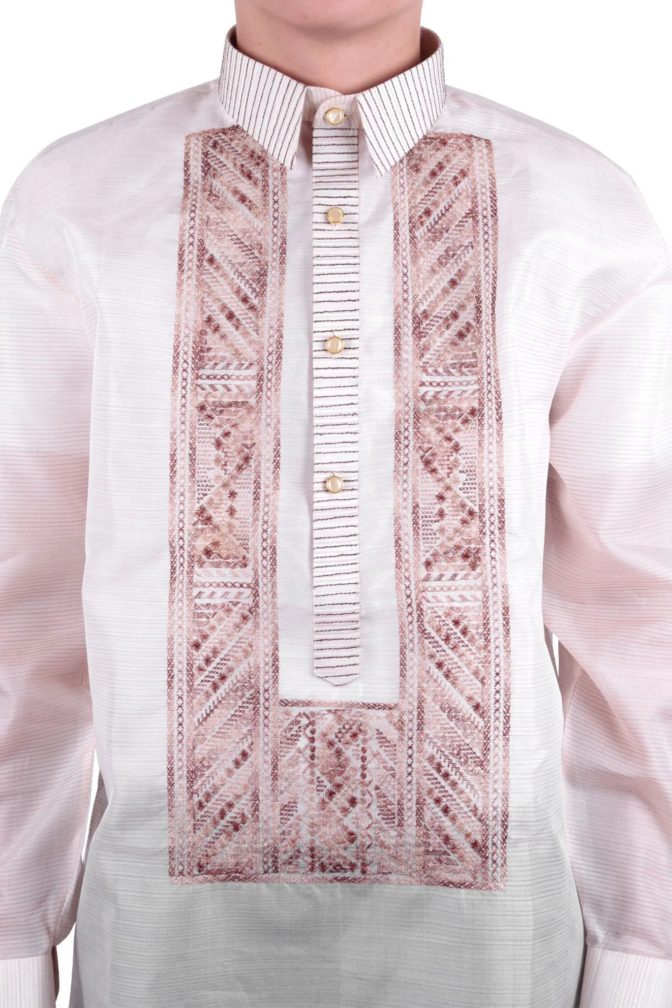 MJ34 - MADE-TO-ORDER - Jusi Pina Barong Tagalog Ethnic Burda