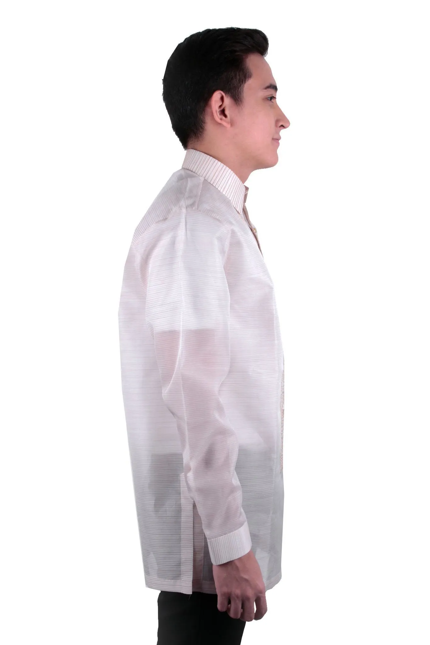 MJ36 - MADE-TO-ORDER - Jusi Pina Barong Tagalog Ethnic Stripe