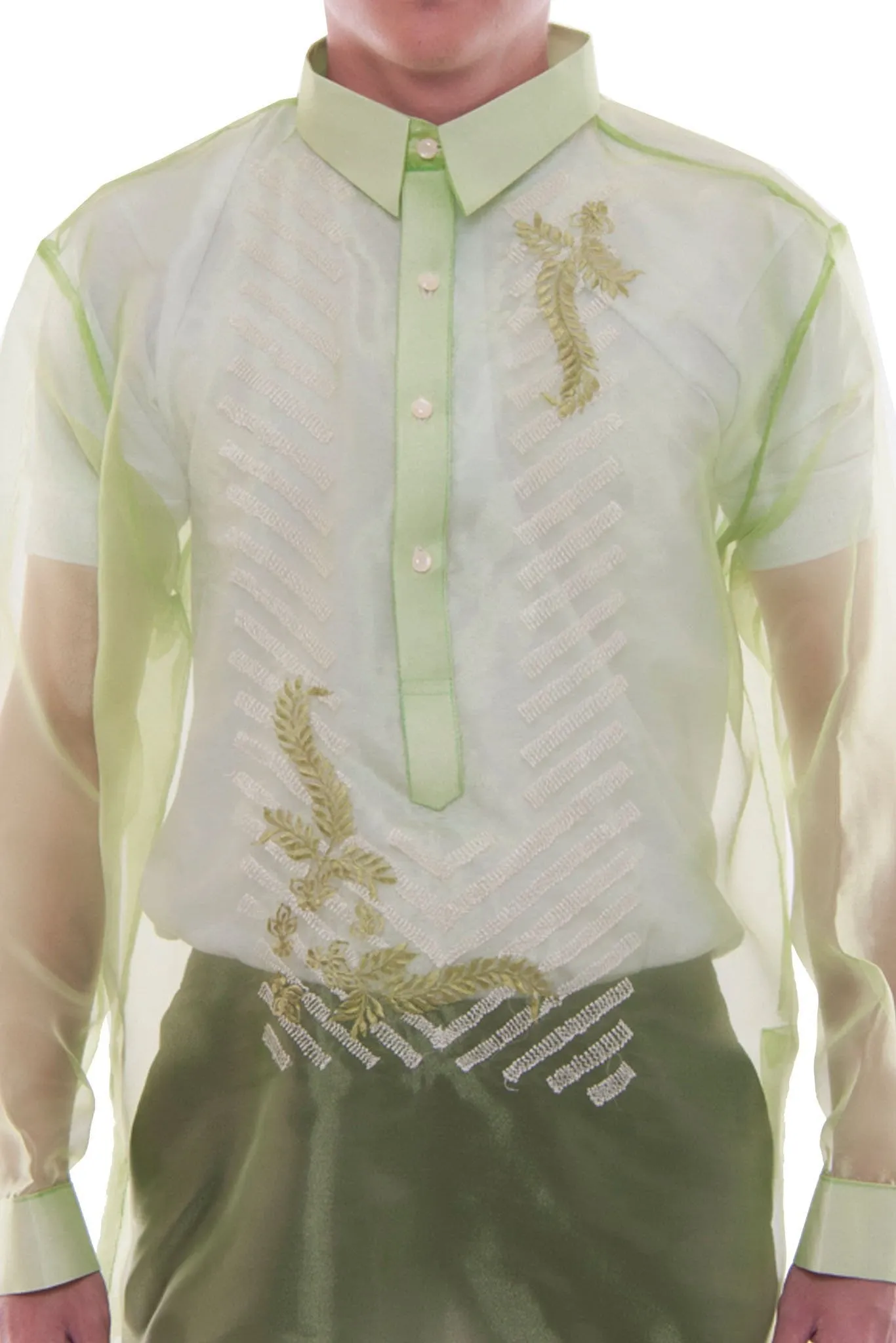 MO17 - MADE-TO-ORDER - Organza Barong Tagalog Green