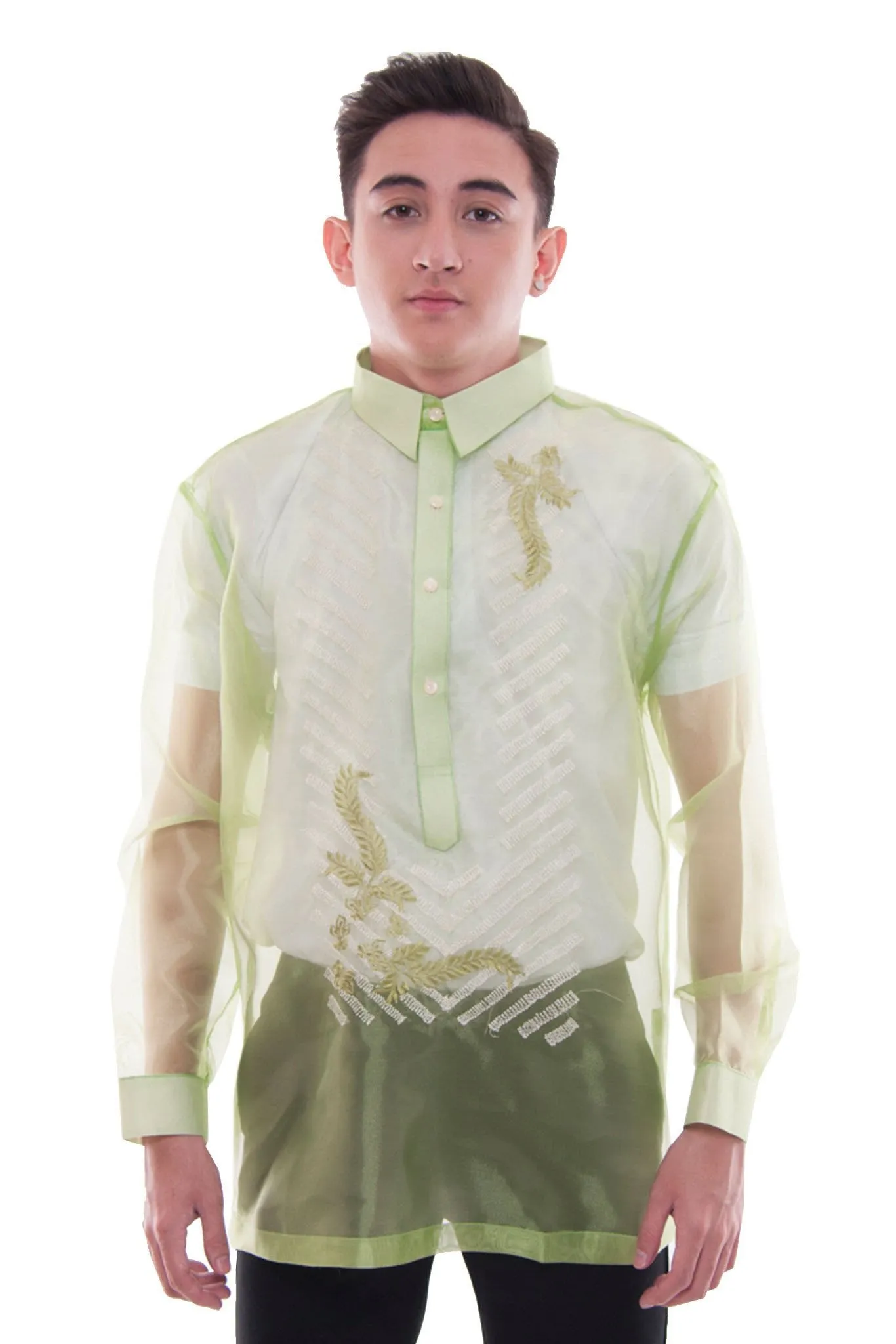 MO17 - MADE-TO-ORDER - Organza Barong Tagalog Green