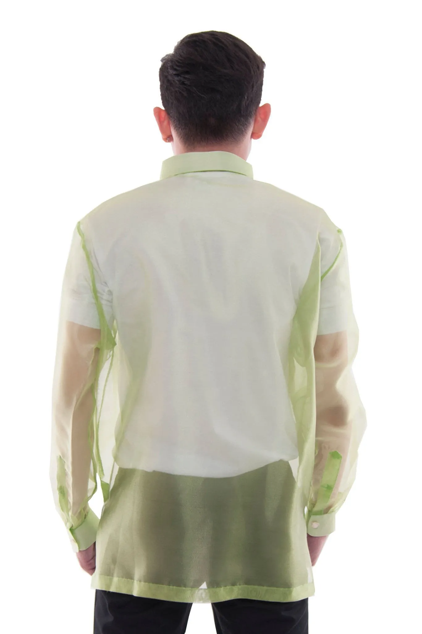 MO17 - MADE-TO-ORDER - Organza Barong Tagalog Green