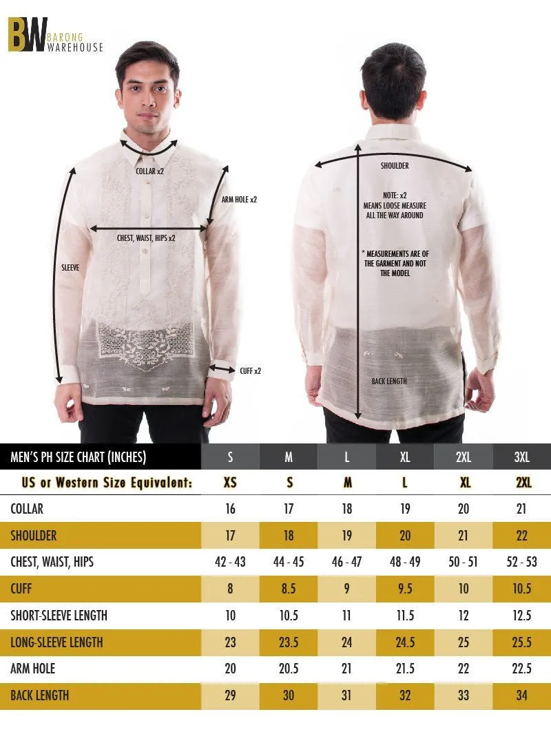 MO19 - MADE-TO-ORDER - Organza Painting Barong Tagalog Red