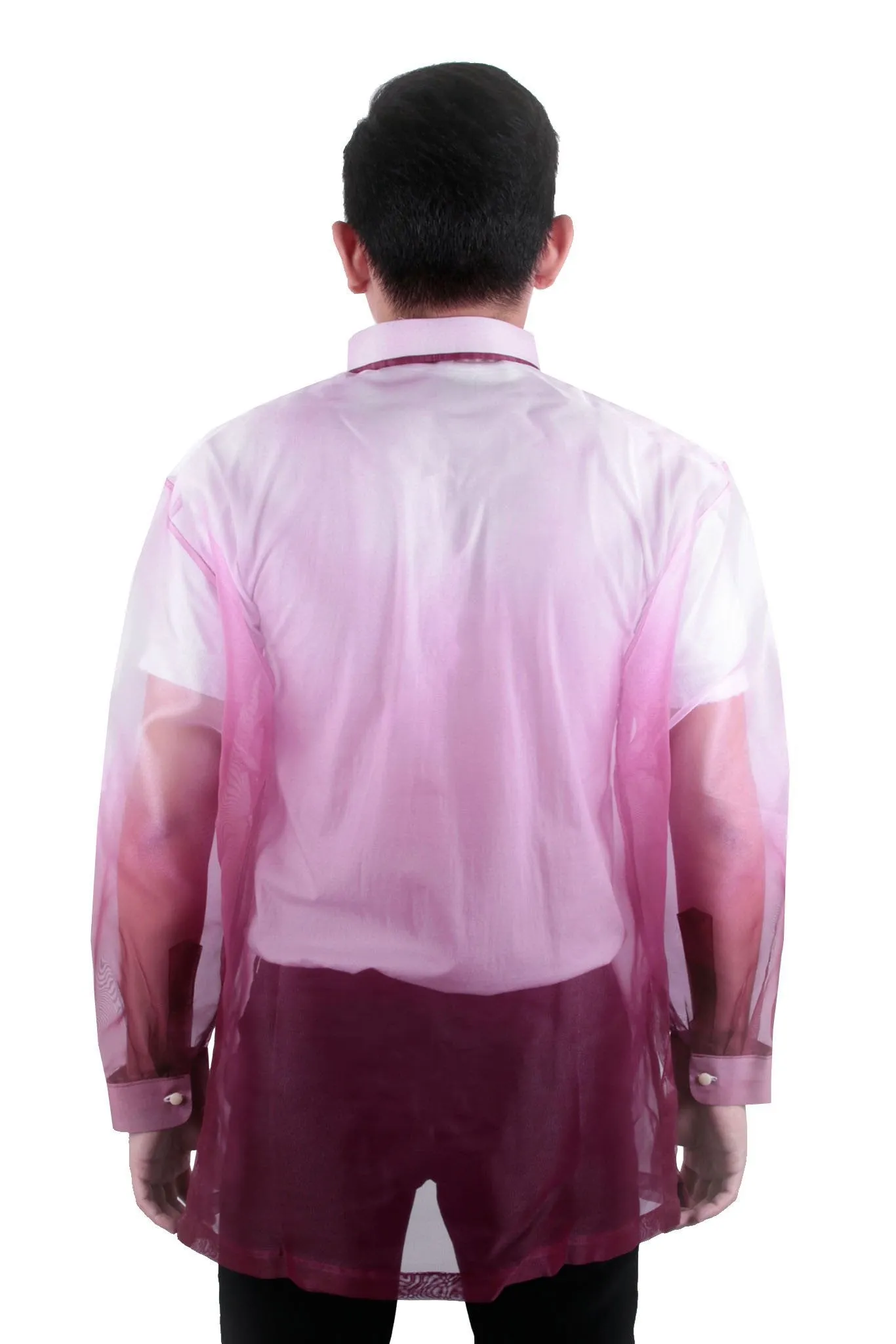 MO20 - MADE-TO-ORDER - Organza Painting Barong Tagalog Maroon