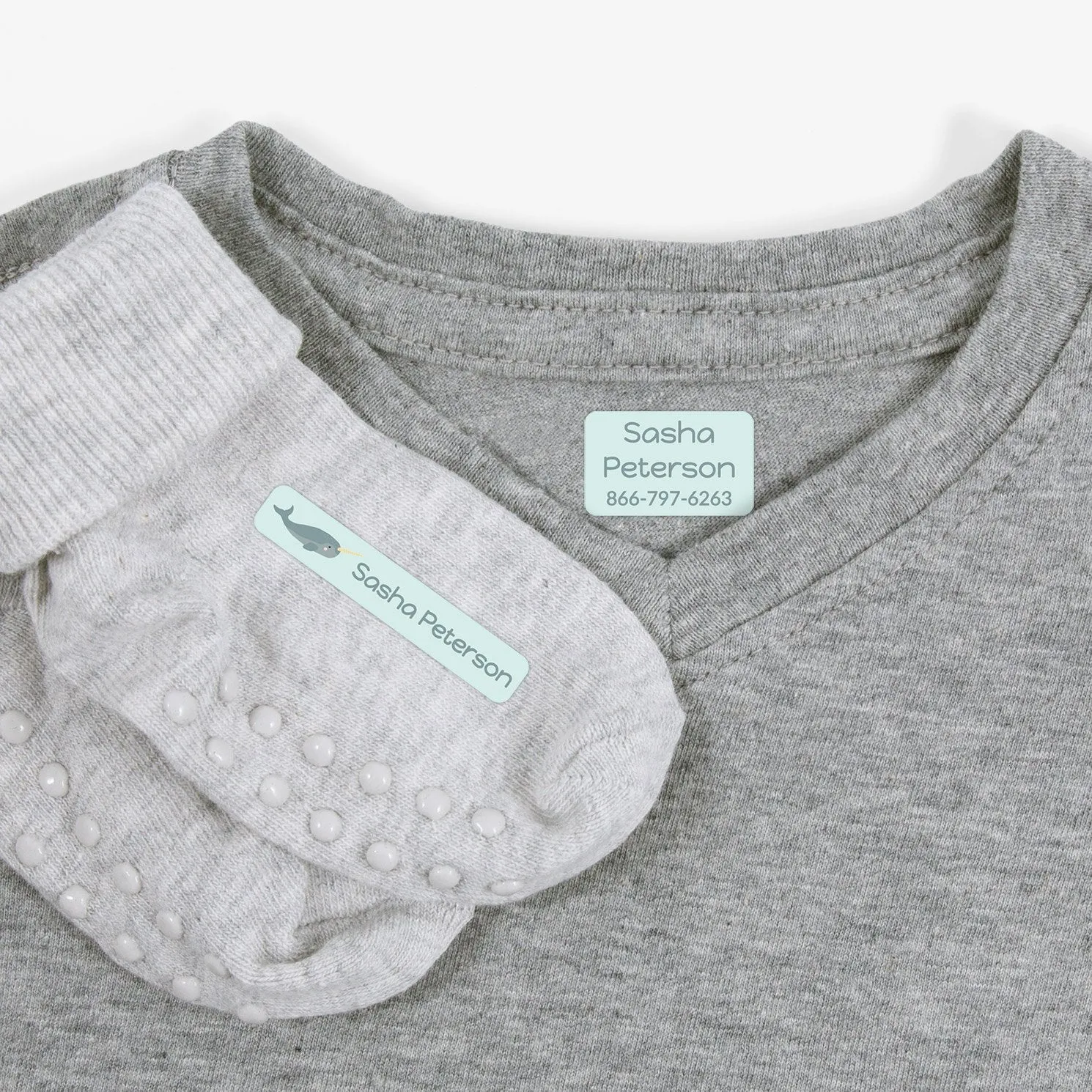 Narwhal Iron-On Clothing Labels Pack