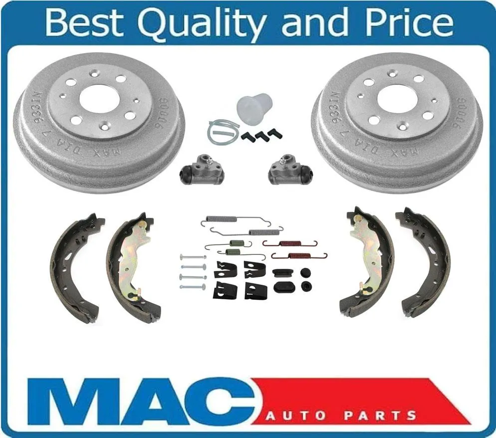 New Rear Brake Drums Shoes & Shoe Springs 7pc for Mazda 2 11-15