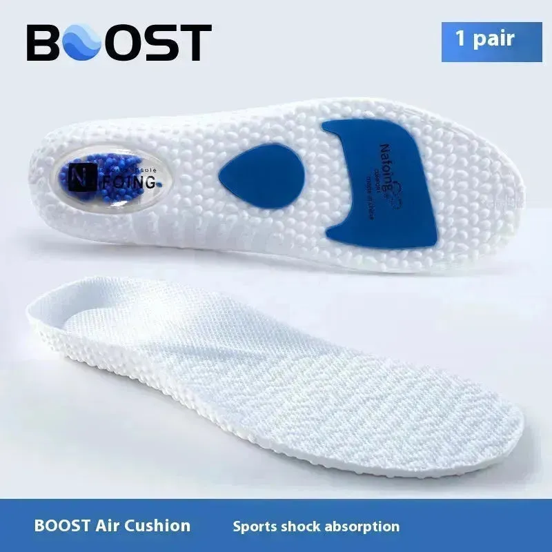 New Sport Insoles For Shoes High Elasticity Triple Shock Absorbing Sole Pad PU Memory Foam Air-cushion Super Soft Sneakers Soles