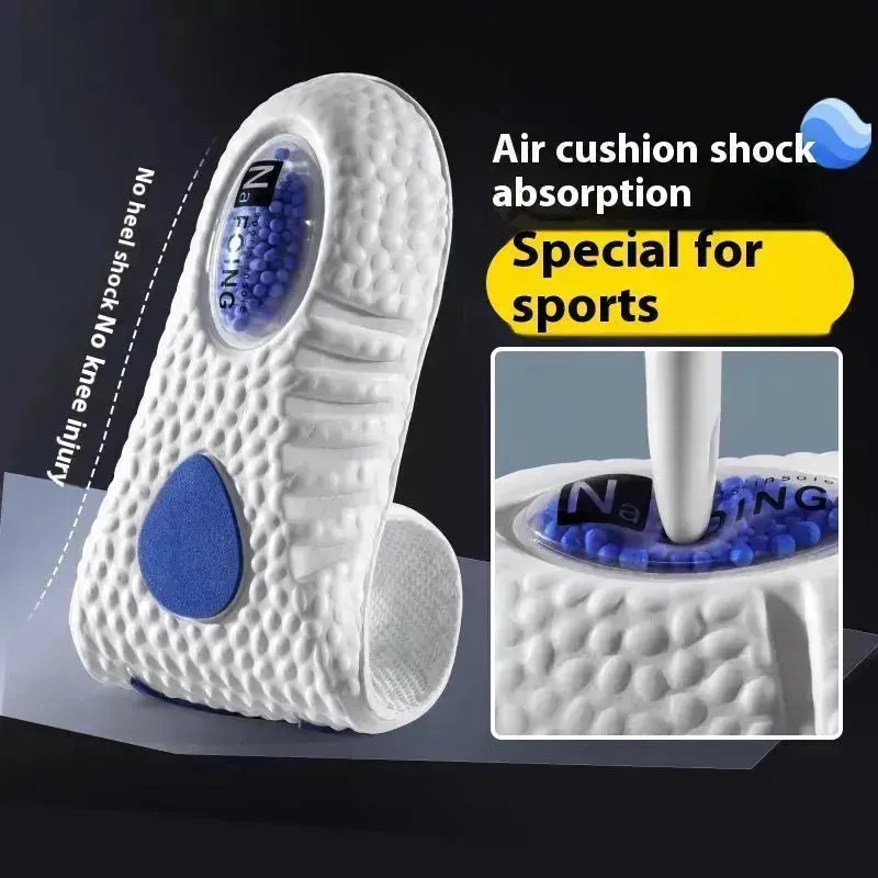 New Sport Insoles For Shoes High Elasticity Triple Shock Absorbing Sole Pad PU Memory Foam Air-cushion Super Soft Sneakers Soles