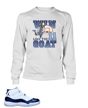 New Win Like a Goat Graphic T Shirt to Match Retro Air Jordan 11 Shoe