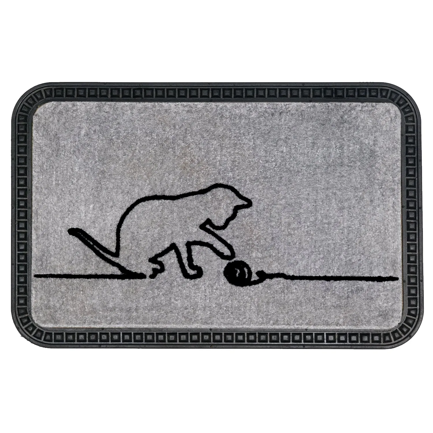 OnlyMat Onlymat Soft QuickDry Bath Doormat Flocked Cat Design (40x60cmx8mm) (Grey)