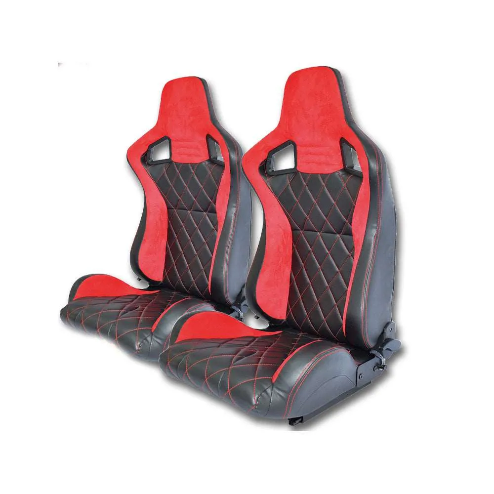 Pair BB6 Diamond Stitch / Alcantara Bucket Sports Seats   Runners