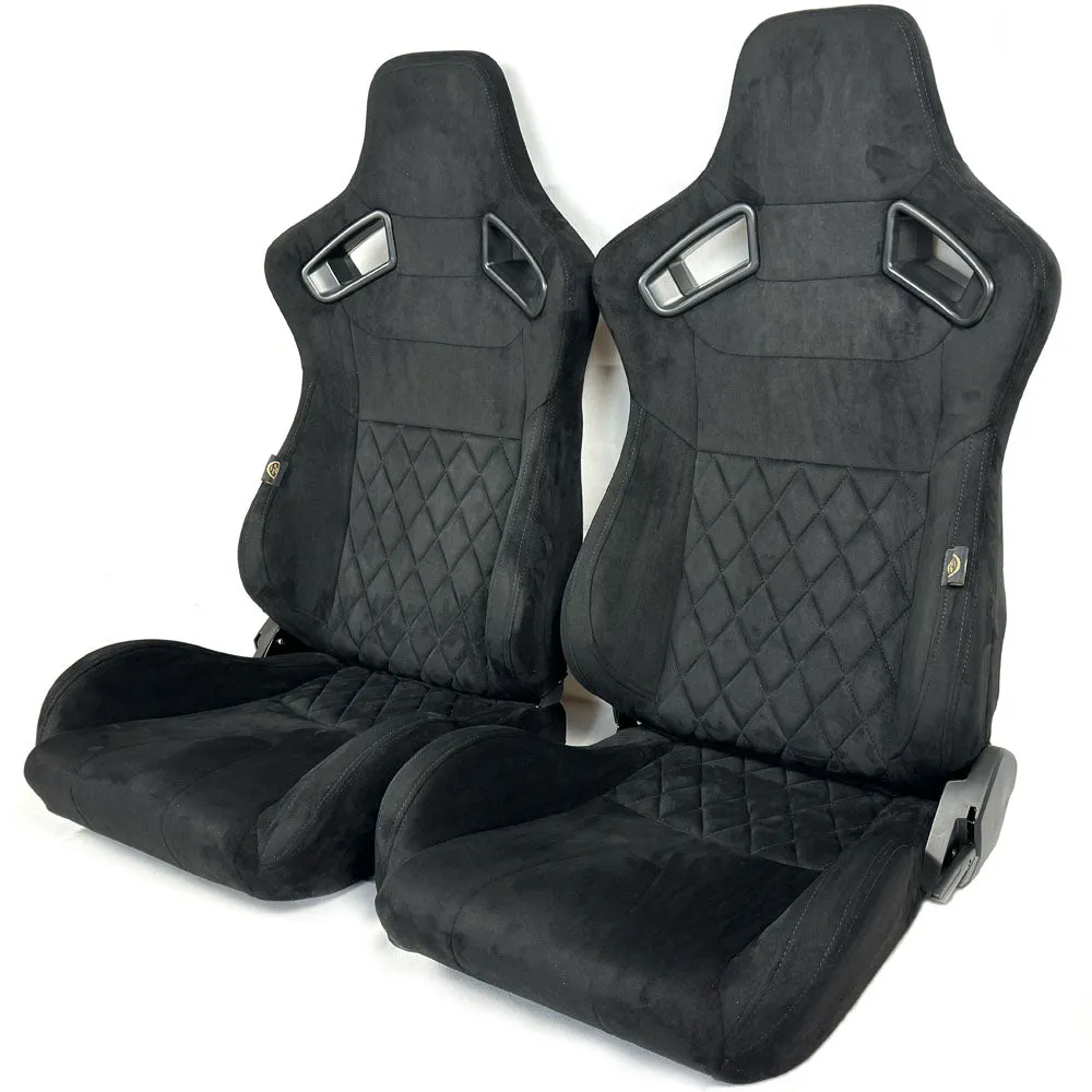 Pair BB6 RS Diamond Stitch Suede Fabric Seats   Universal Runners