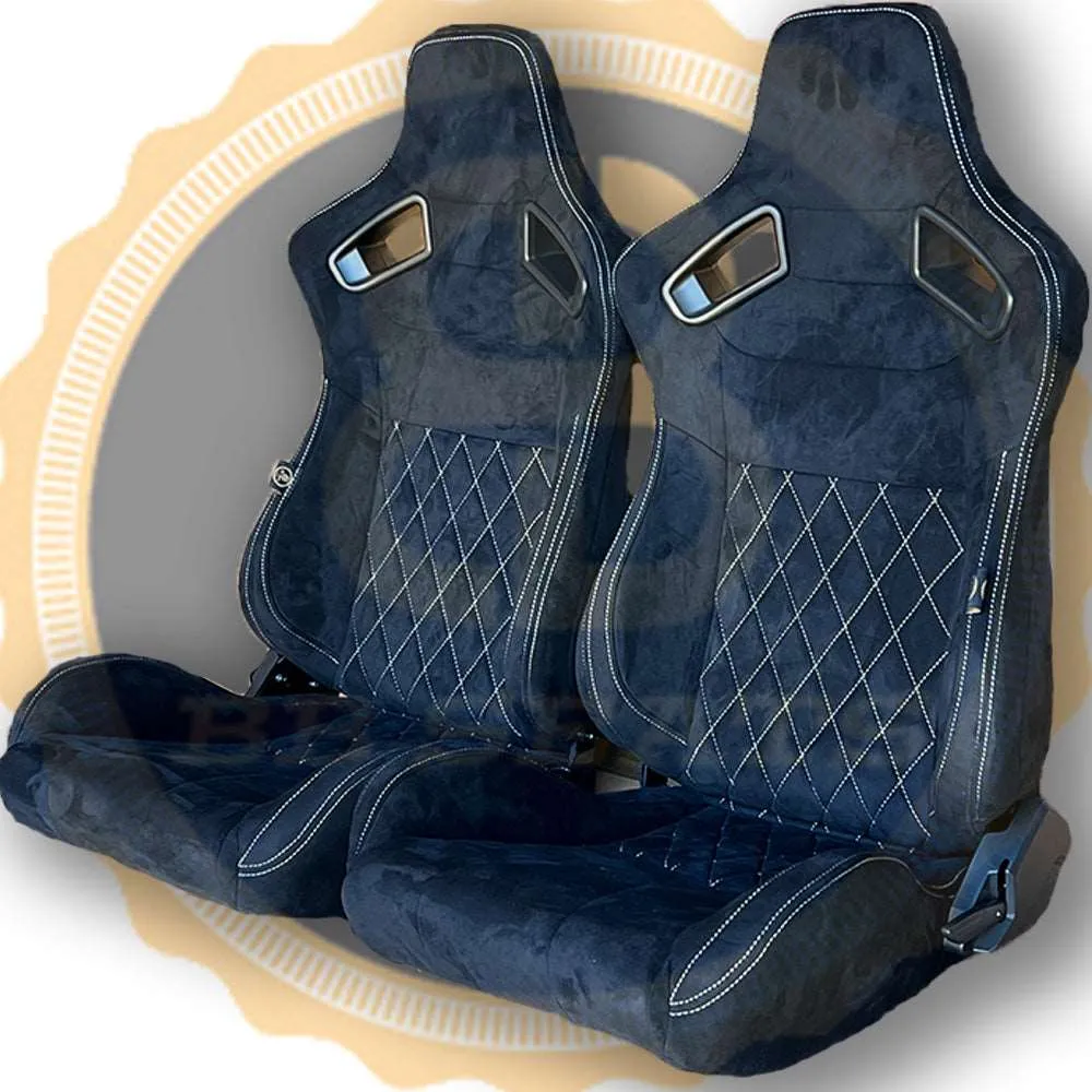 Pair BB6 RS Diamond Stitch Suede Fabric Seats   Universal Runners