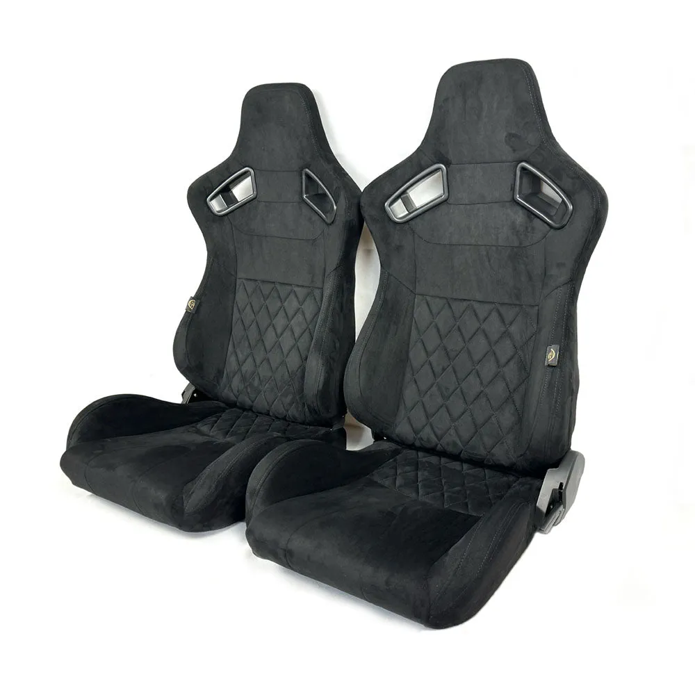 Pair BB6 RS Diamond Stitch Suede Fabric Seats   Universal Runners