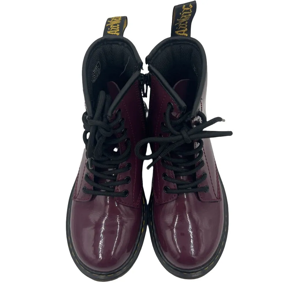 Patent Leather Lace Up Boots