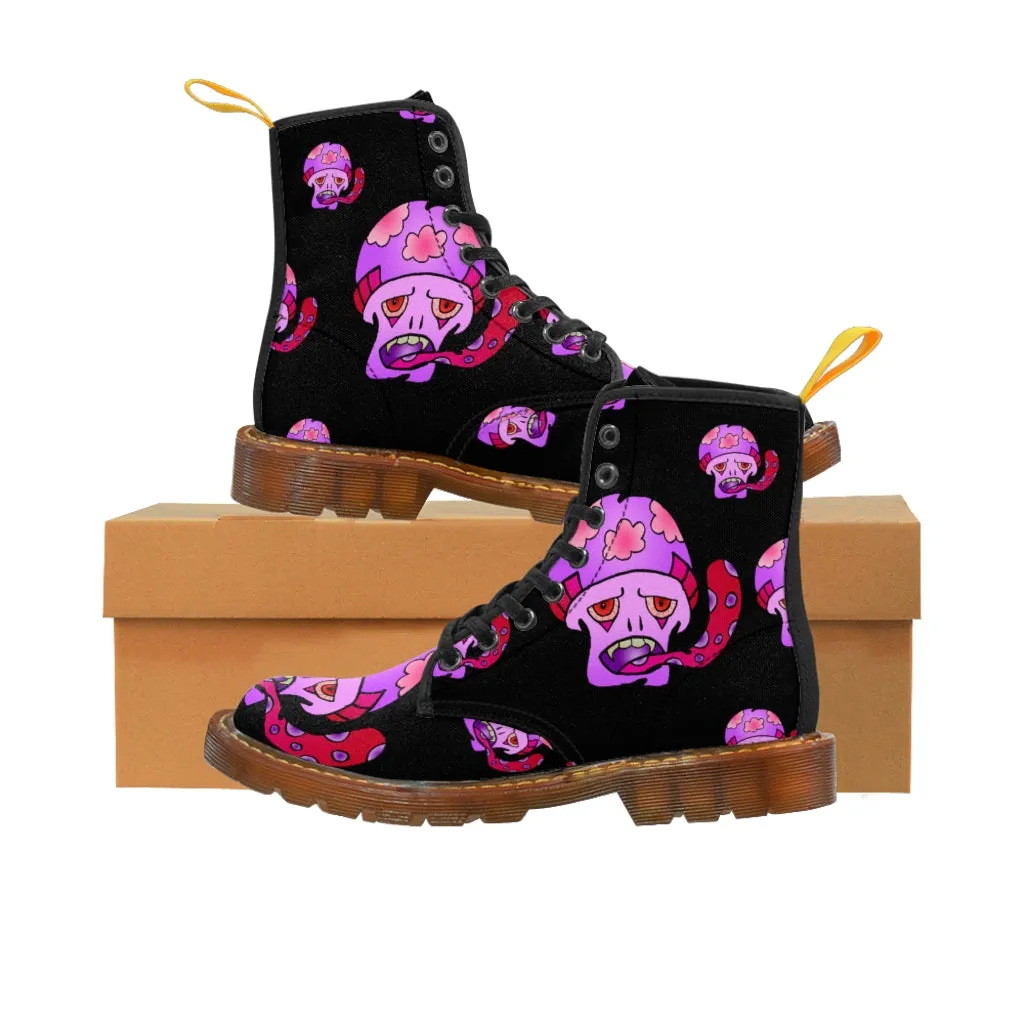 Pink Shroom Women's Canvas Boots