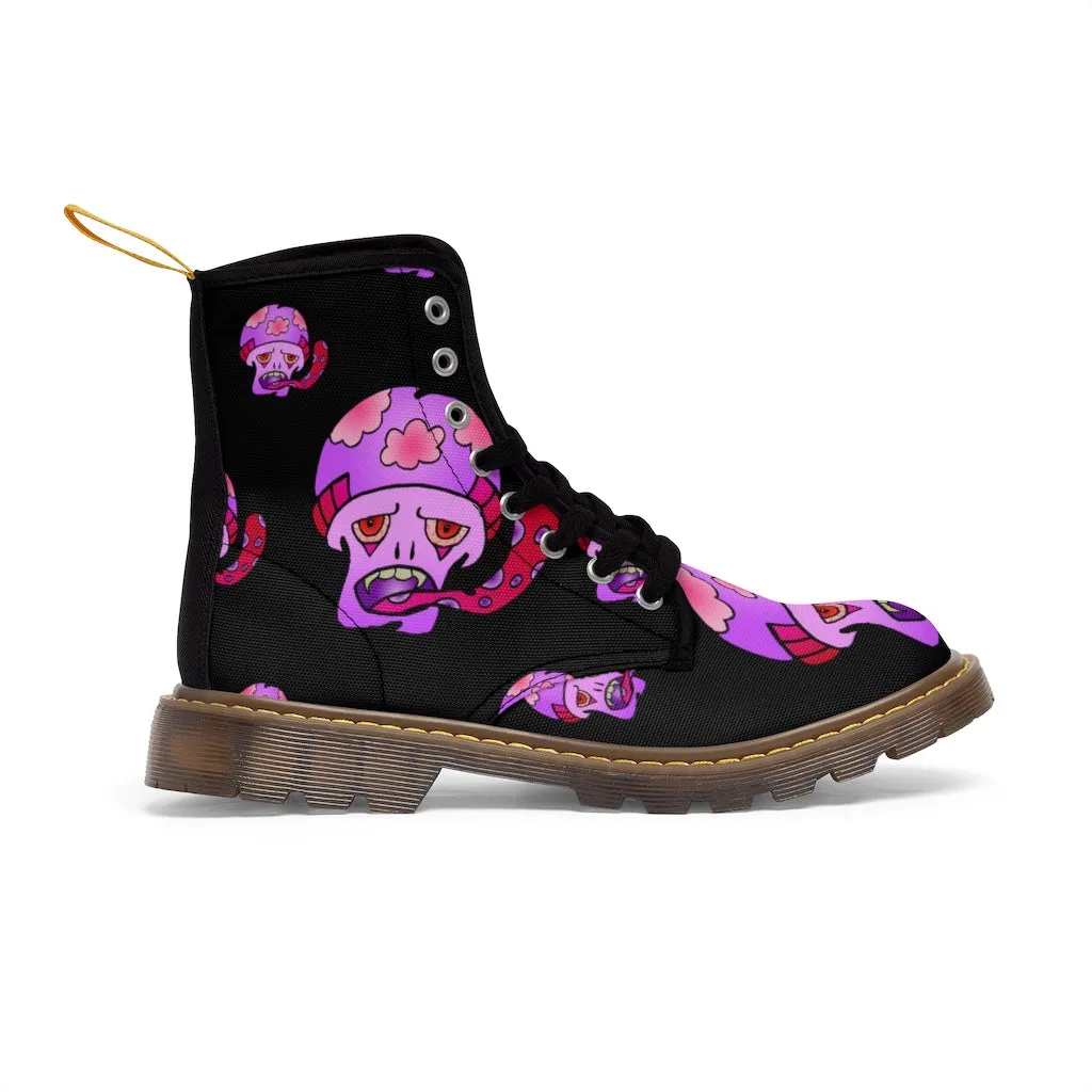 Pink Shroom Women's Canvas Boots