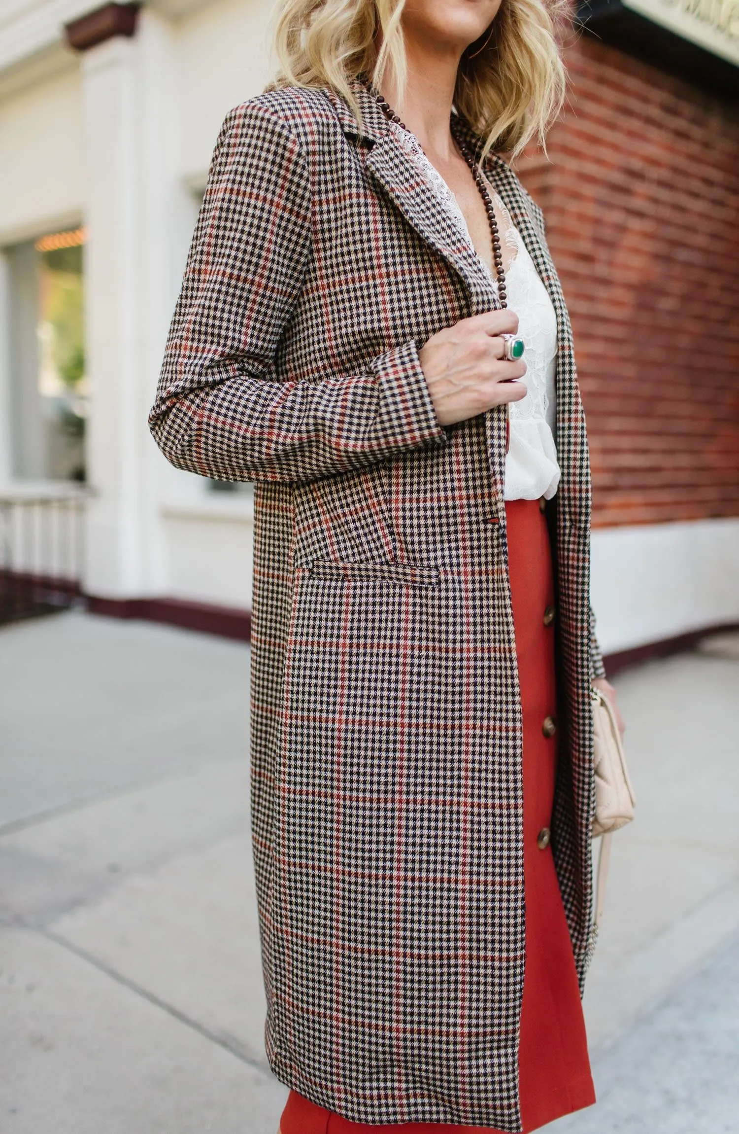 Plaid Boyfriend Trench