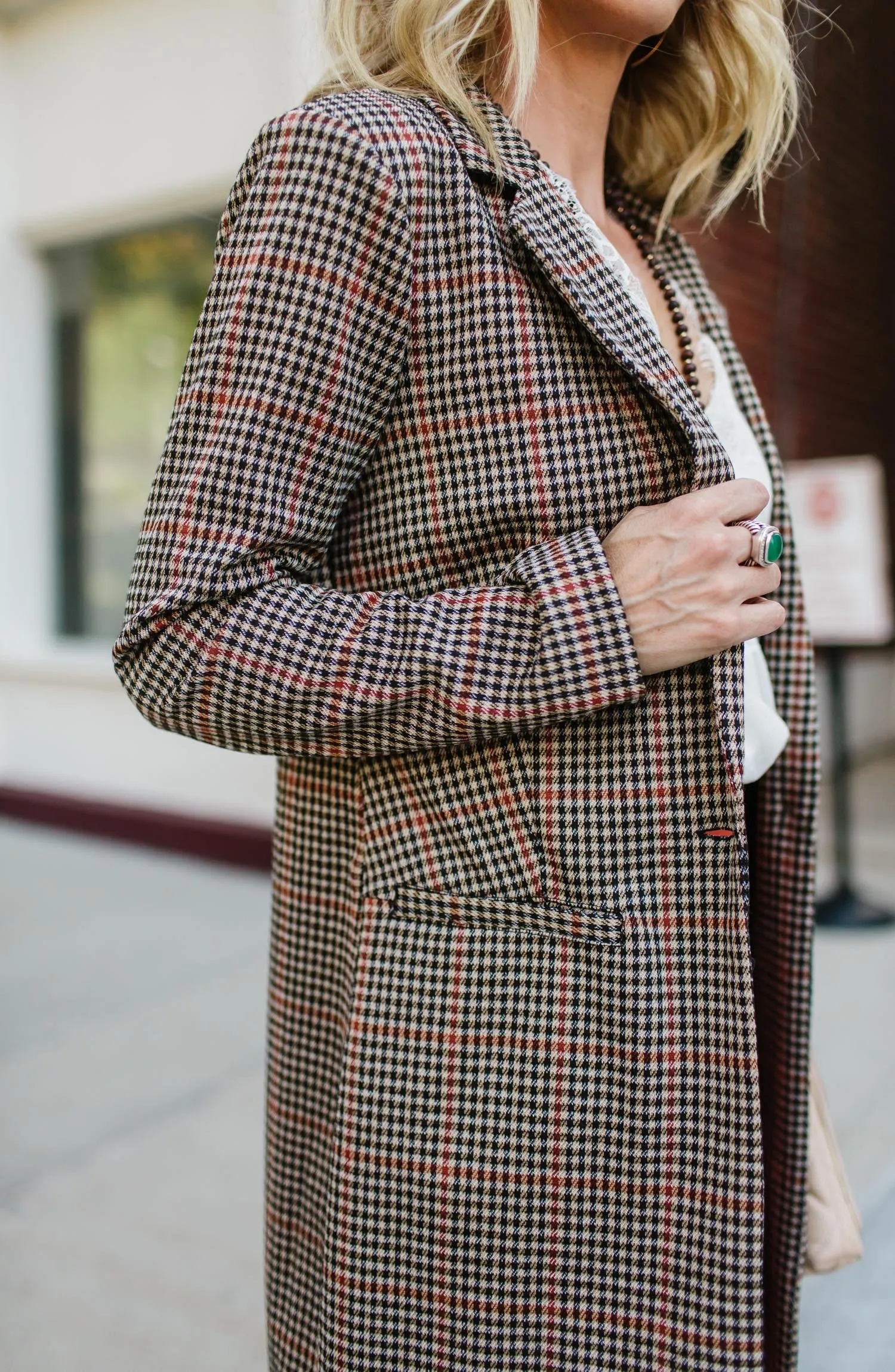 Plaid Boyfriend Trench