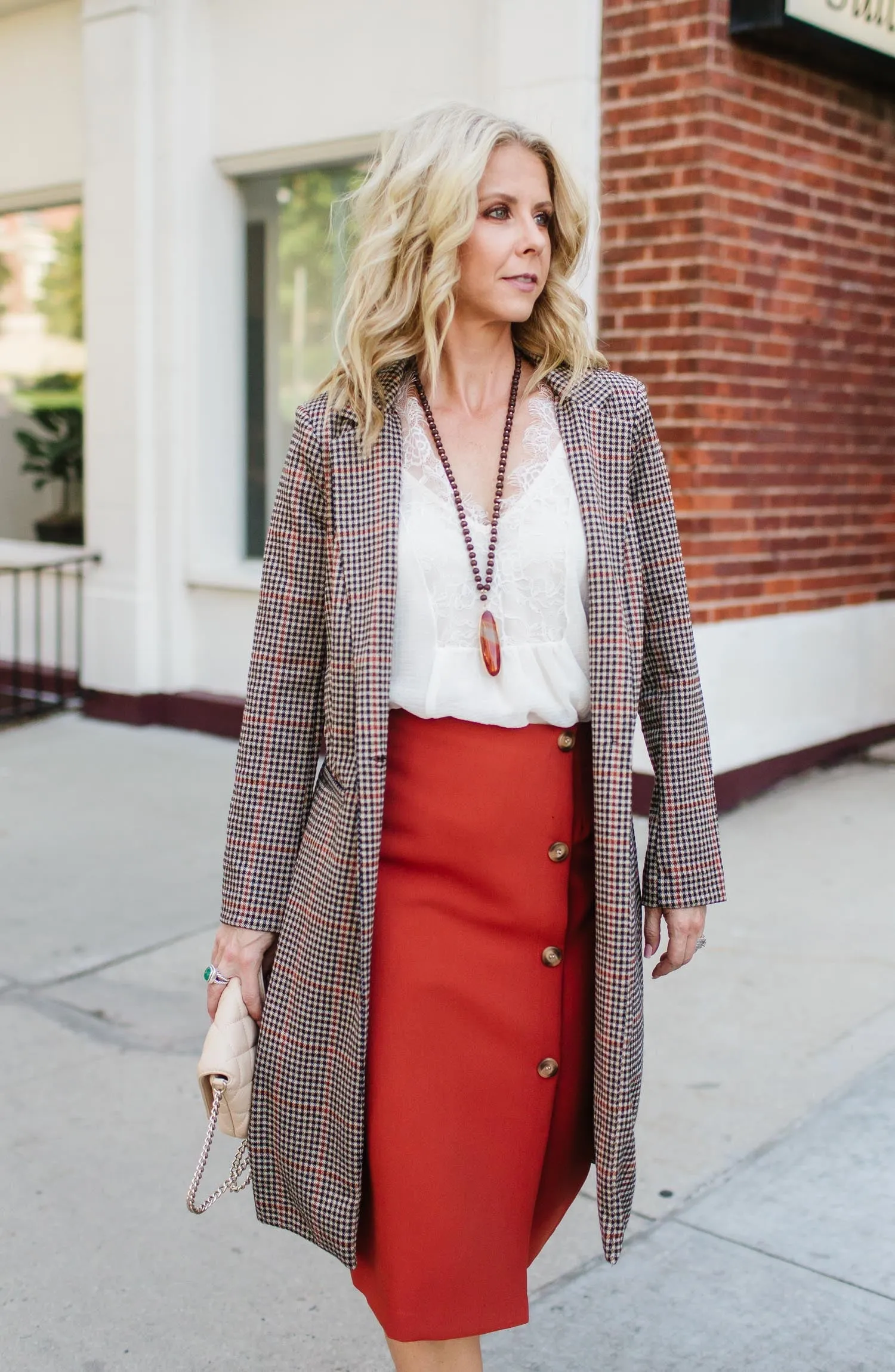 Plaid Boyfriend Trench