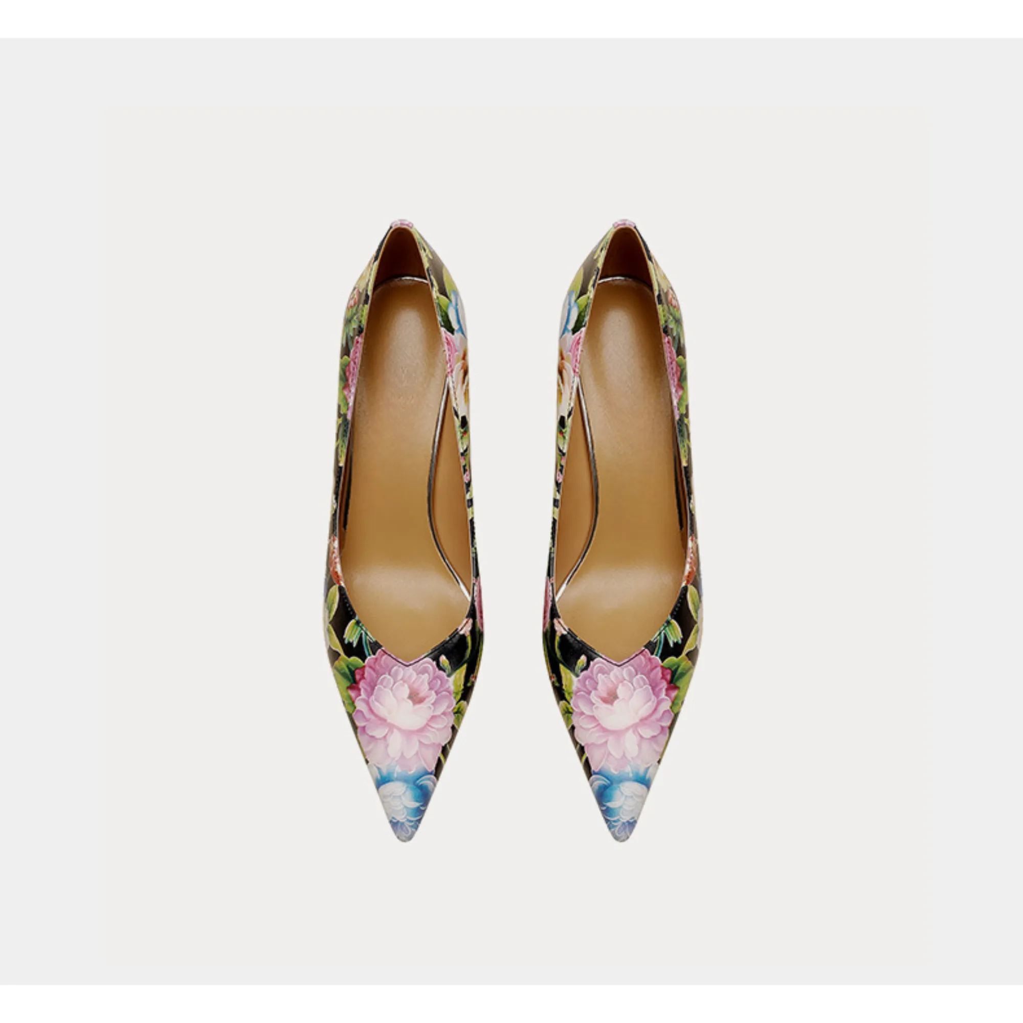 Pre Order:  Floral Garden Leather Stilettos