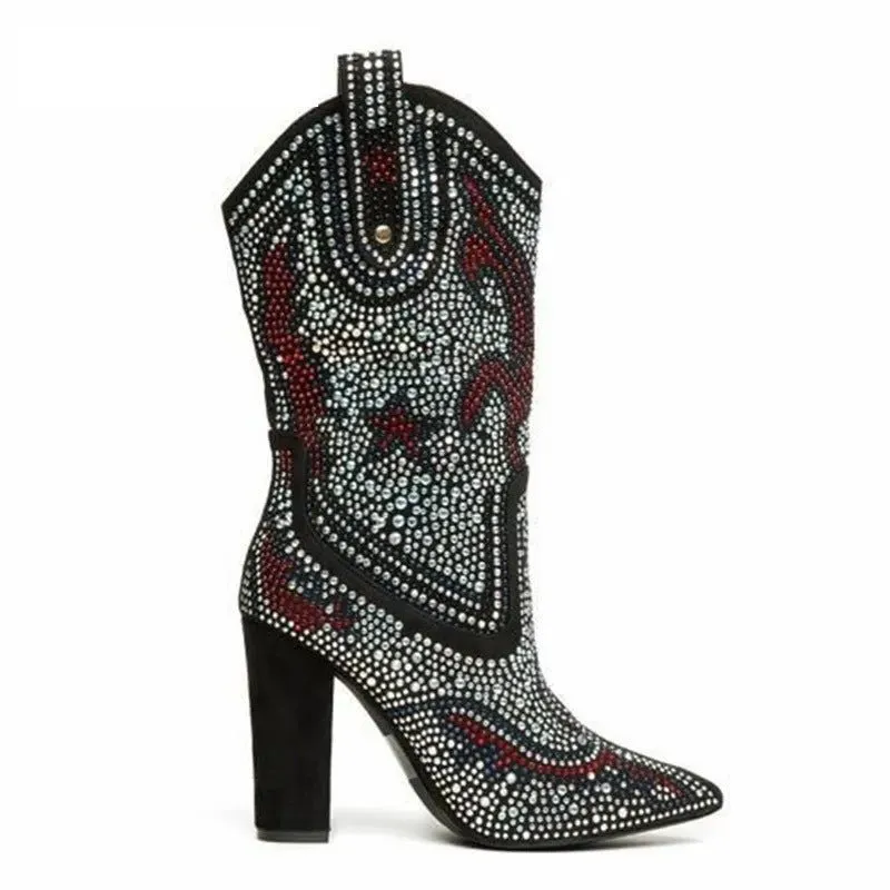 Pre Order:  Rhinestone Studded Western Boots