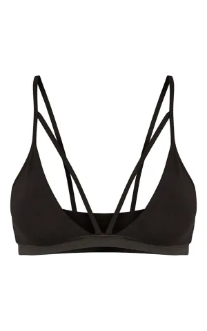 PrettyLittleThing Womens Rhoda Black Triangle Strap Detail Bralet