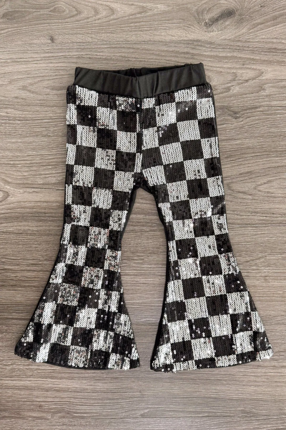 "Wild Child" Sequin Checkered Bell Bottom Set