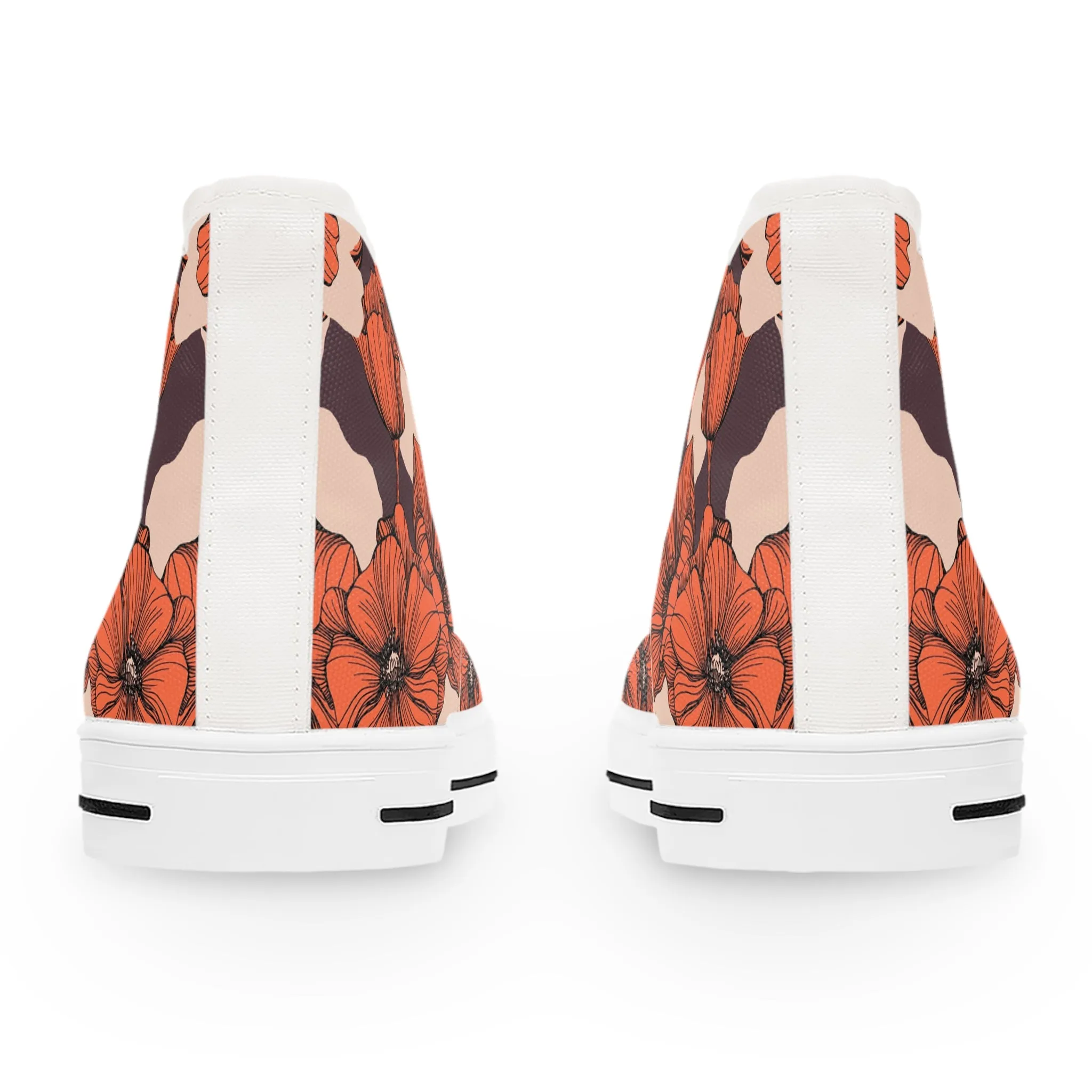 Red Poppy Field Flowers Women's High Top Sneakers