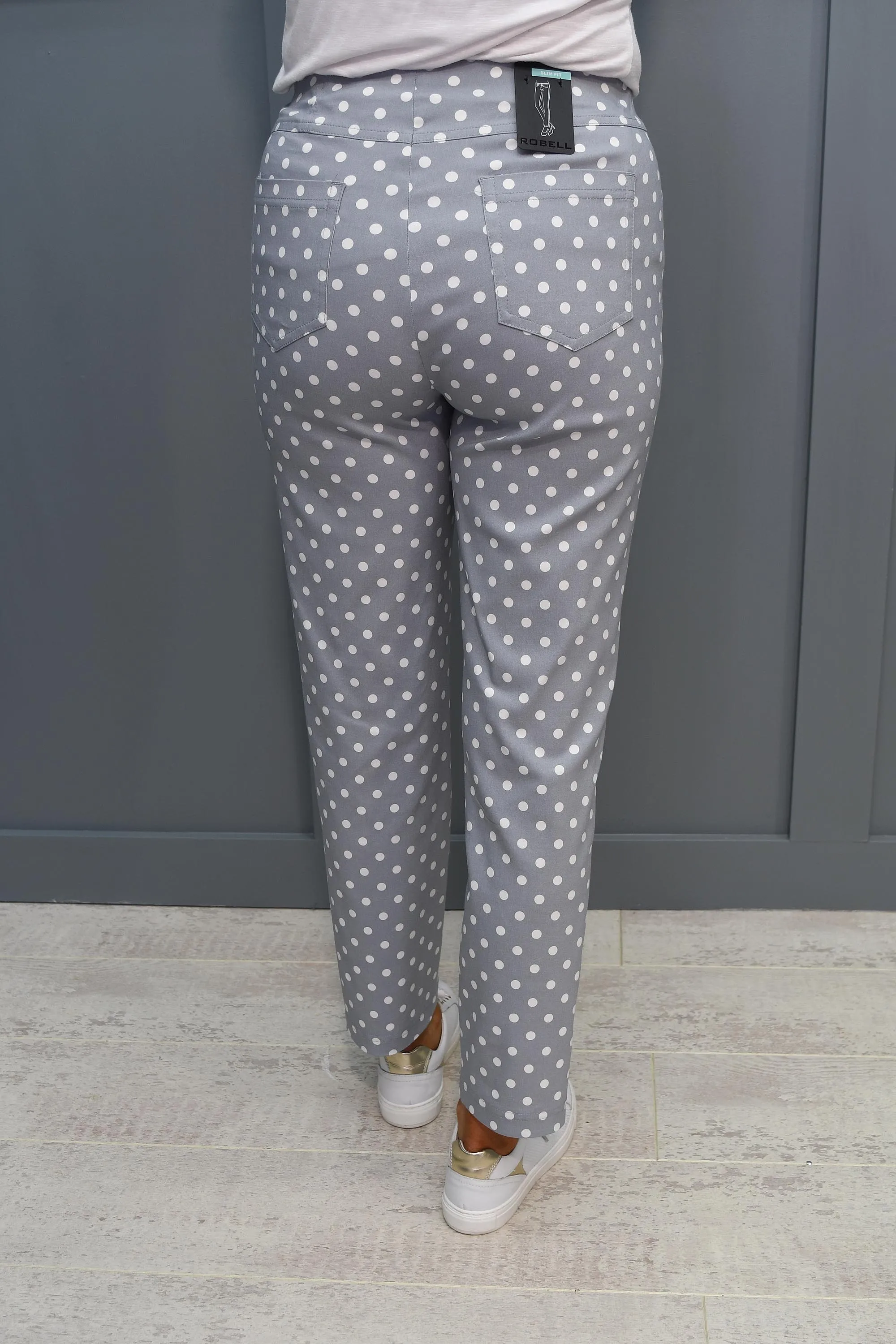 Robell Bella 09 Grey Spot Trousers - 51560 54570 91