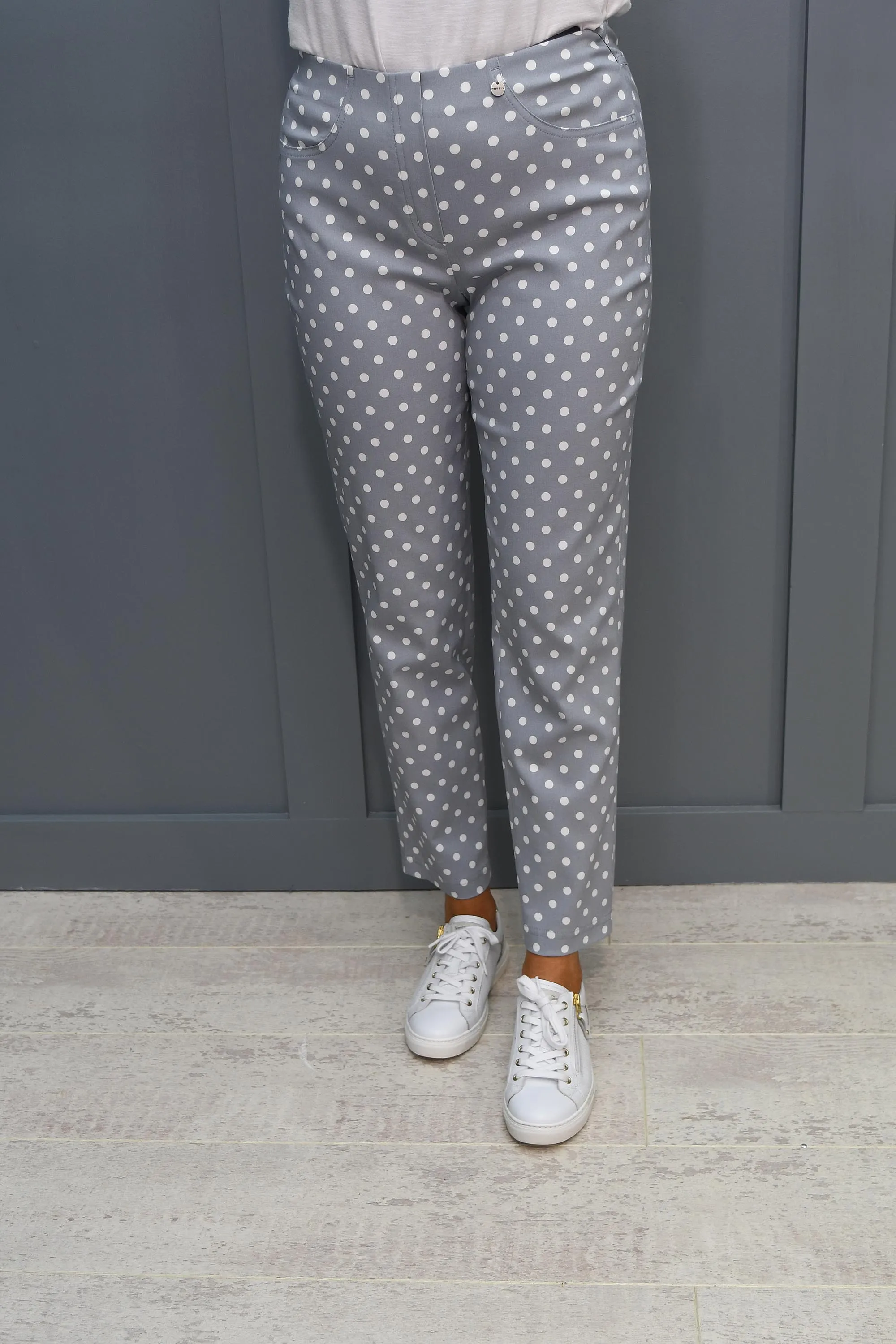 Robell Bella 09 Grey Spot Trousers - 51560 54570 91