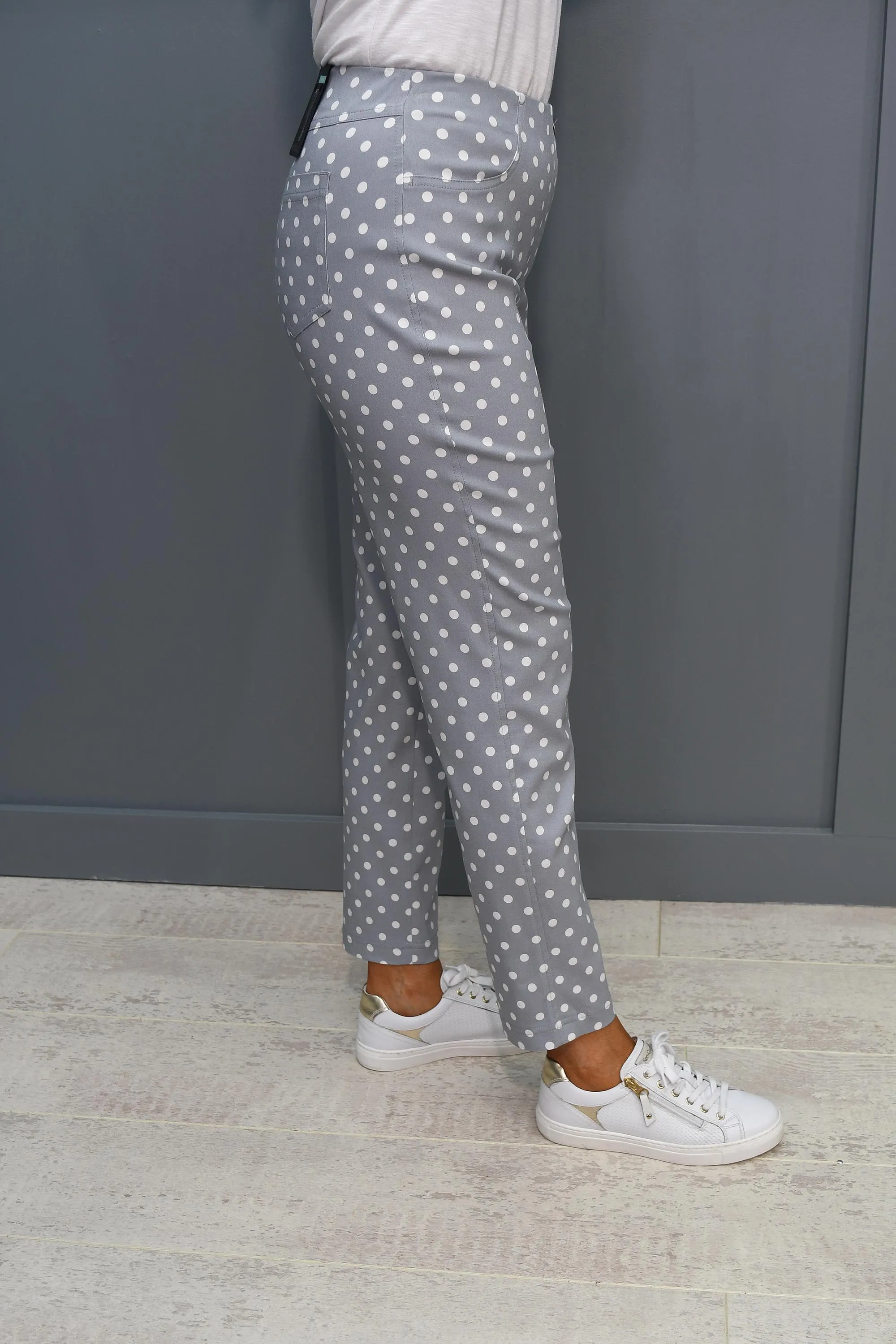 Robell Bella 09 Grey Spot Trousers - 51560 54570 91