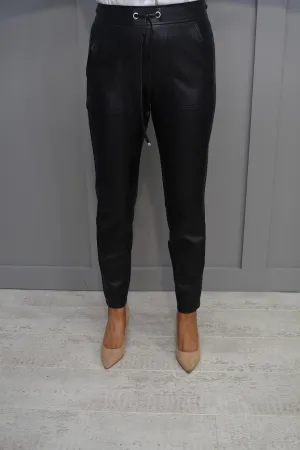 Robell Hygge Black Leatherette Trousers-53470 60042 90