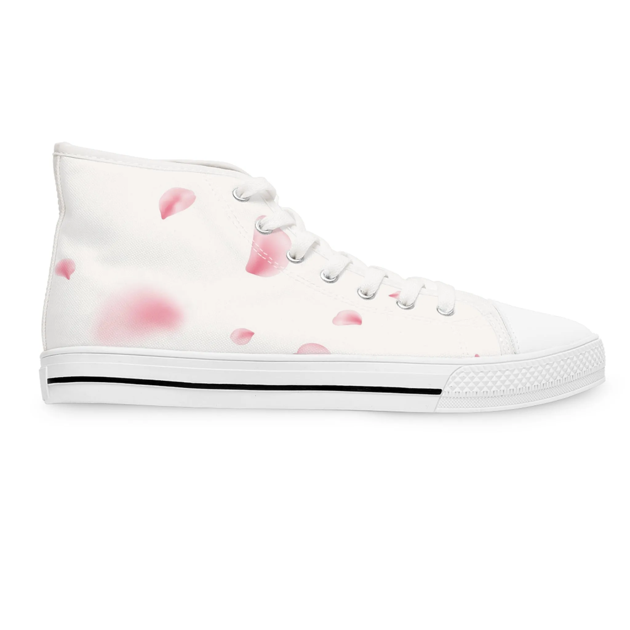 Sakura Pink Petals Women's High Top Sneakers