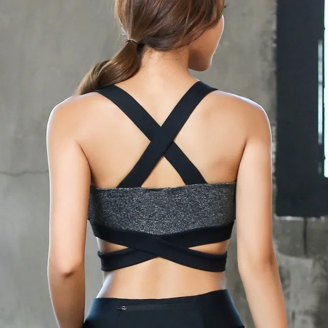 Sexy Backless Two Color Shakeproof Sports Bra