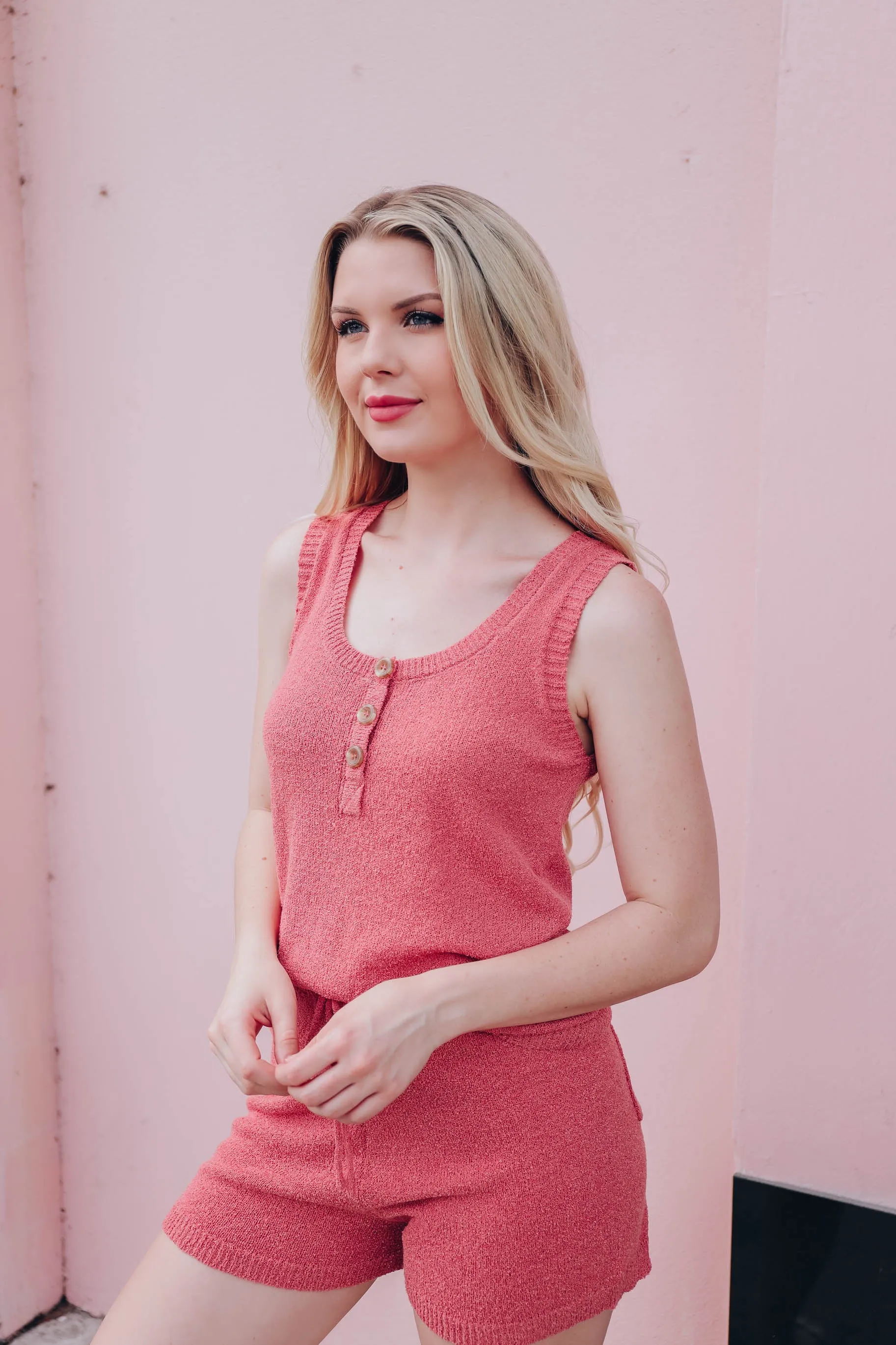 So Chill Knit Tank - Apricot