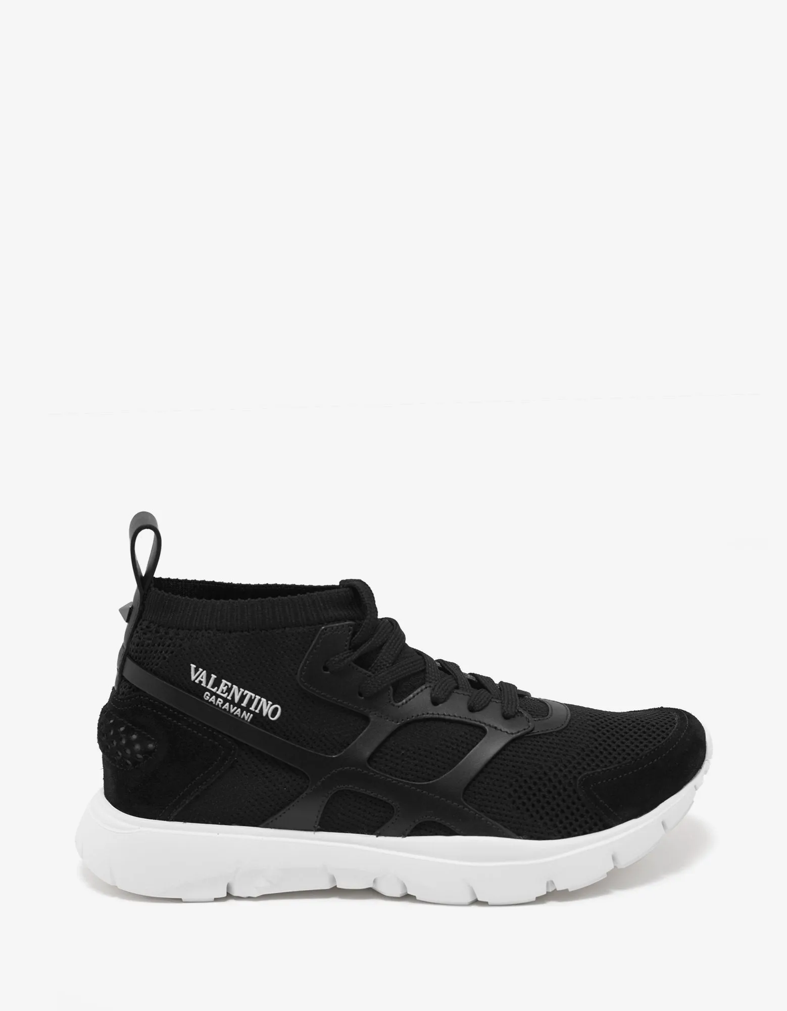 Sound High Black Leather & Mesh Trainers