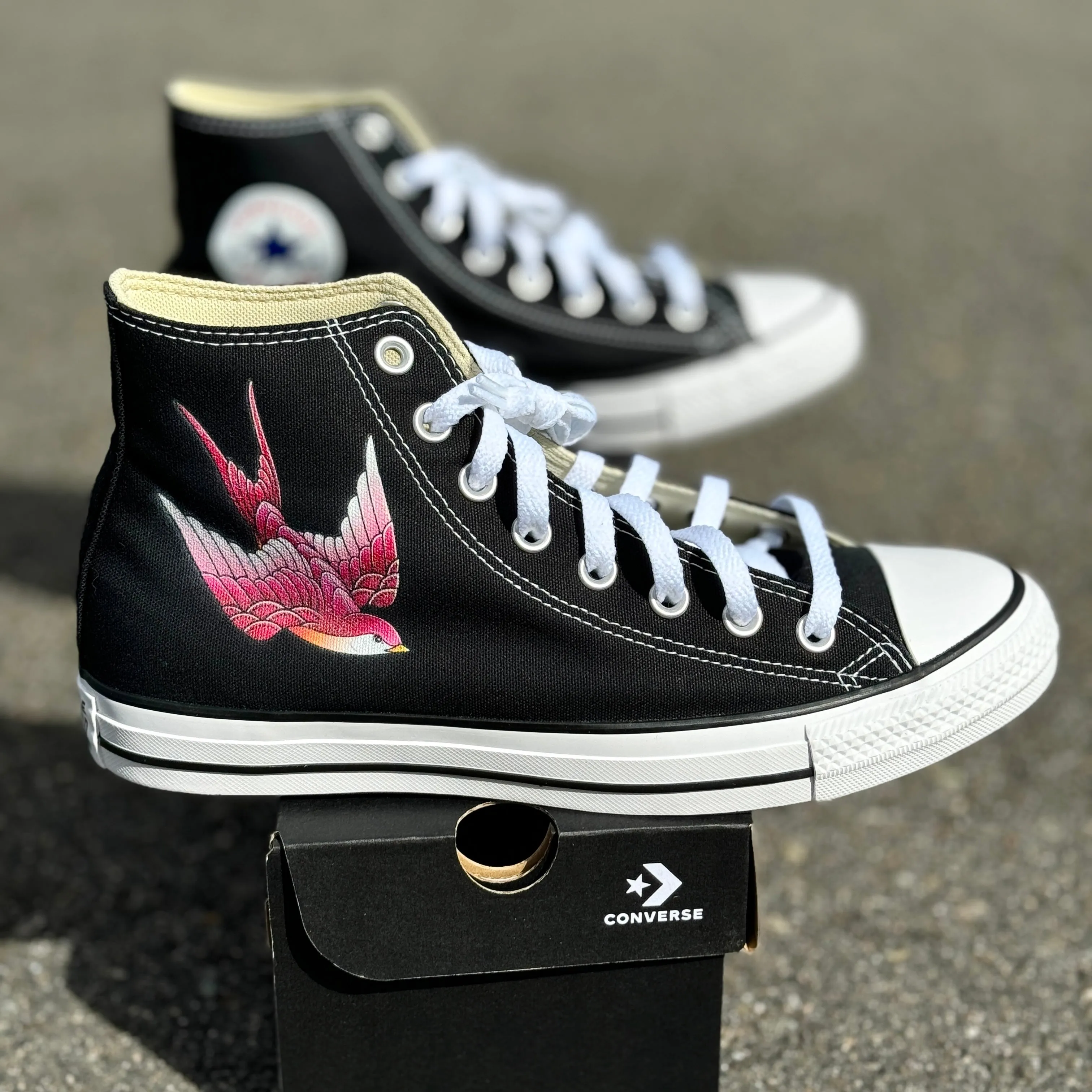 Sparrow - Custom Black High Tops