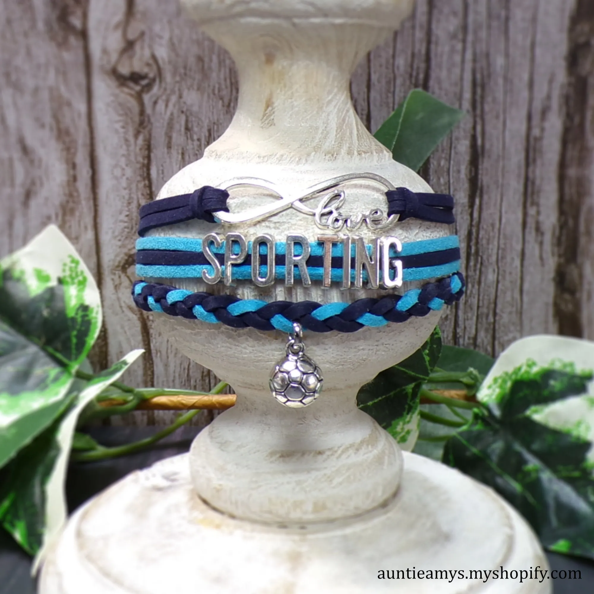 Sporting KC Braided Charm Bracelet