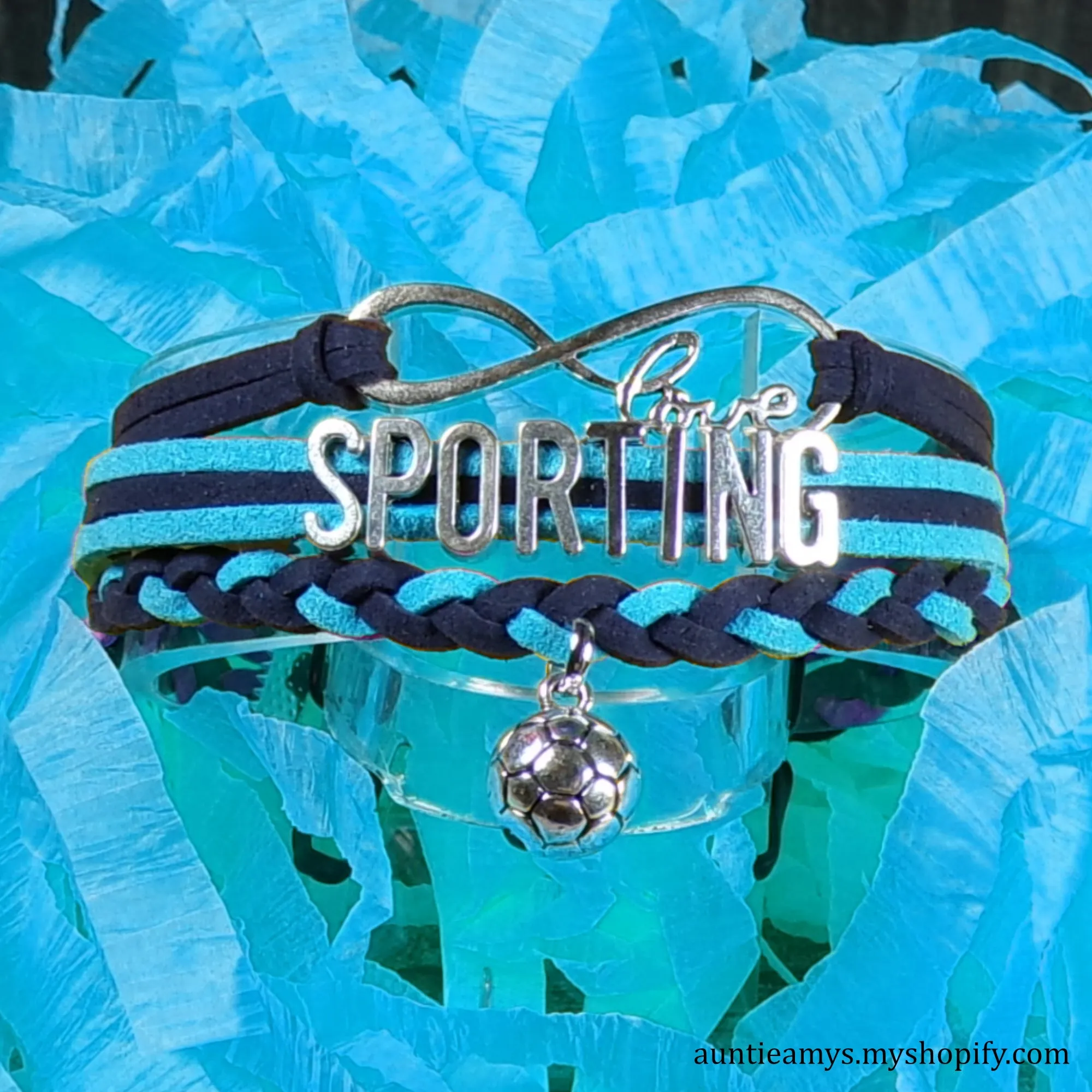 Sporting KC Braided Charm Bracelet