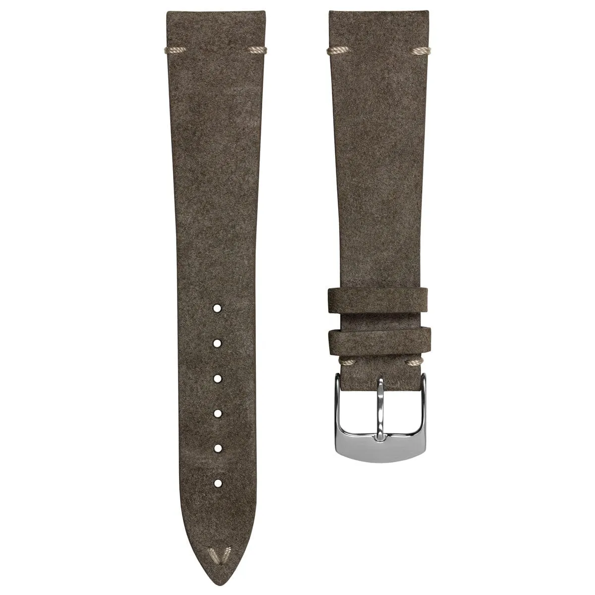 Stanway Vintage V-Stitch Conceria Opera Suede Dress Watch Strap - Brown