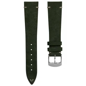 Stanway Vintage V-Stitch Conceria Opera Suede Dress Watch Strap - Green